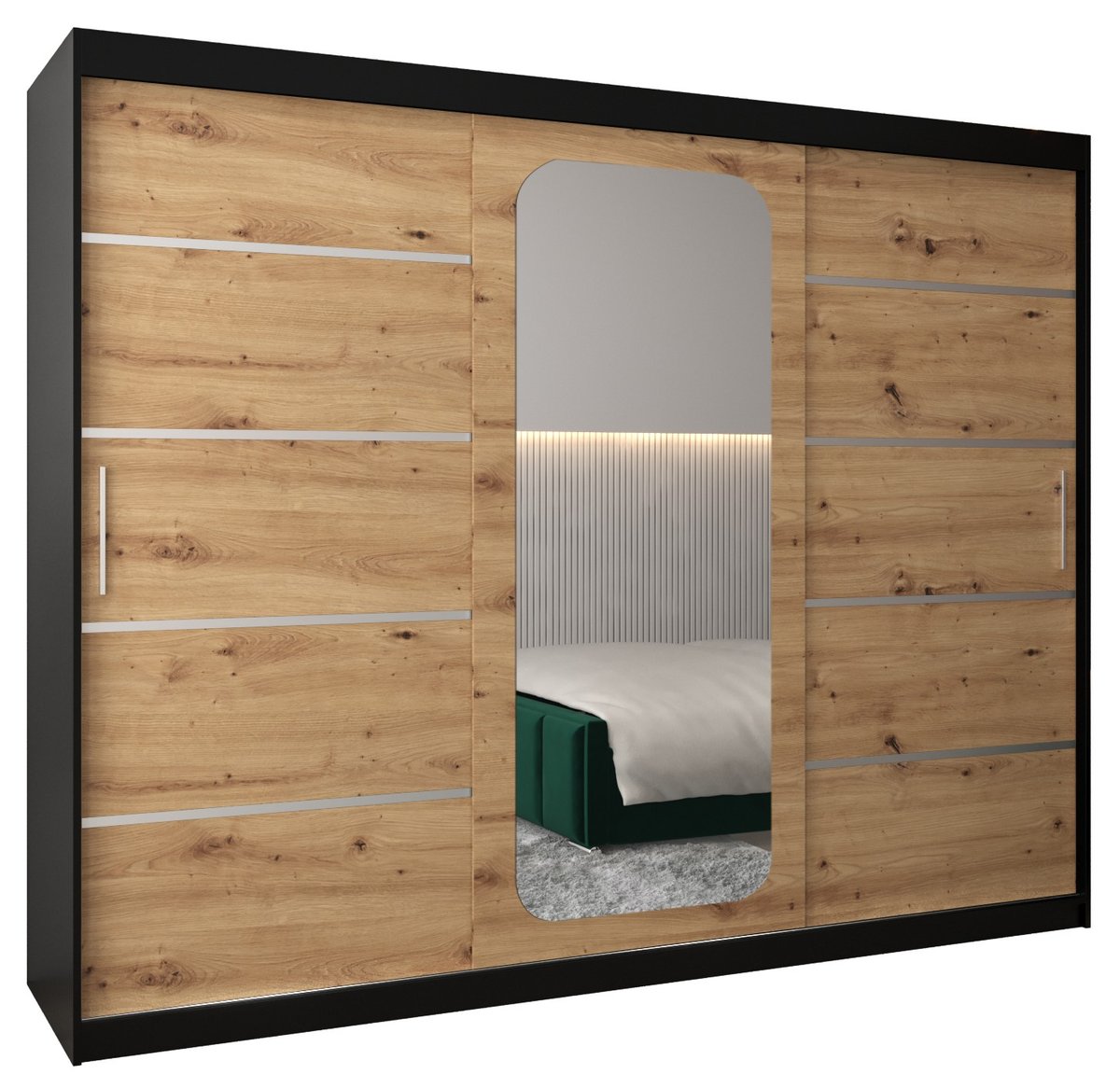 Szafa przesuwna Garderoba PROMO V2 250 gł. 62 czarny/artisan