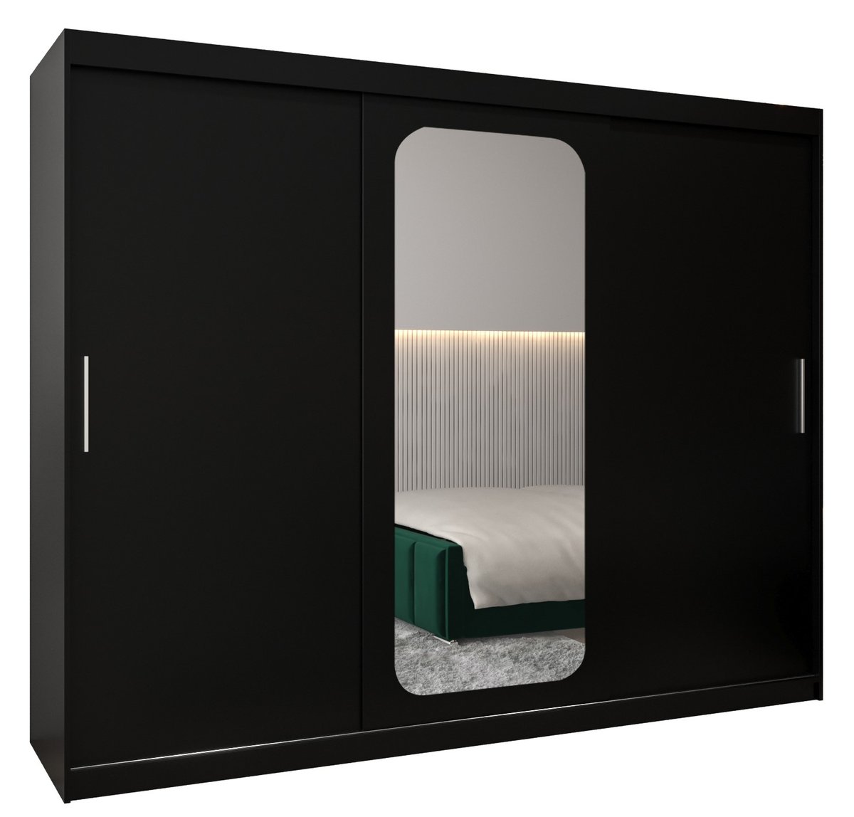 Szafa przesuwna Garderoba PROMO T2 250 gł. 62 czarny/czarny