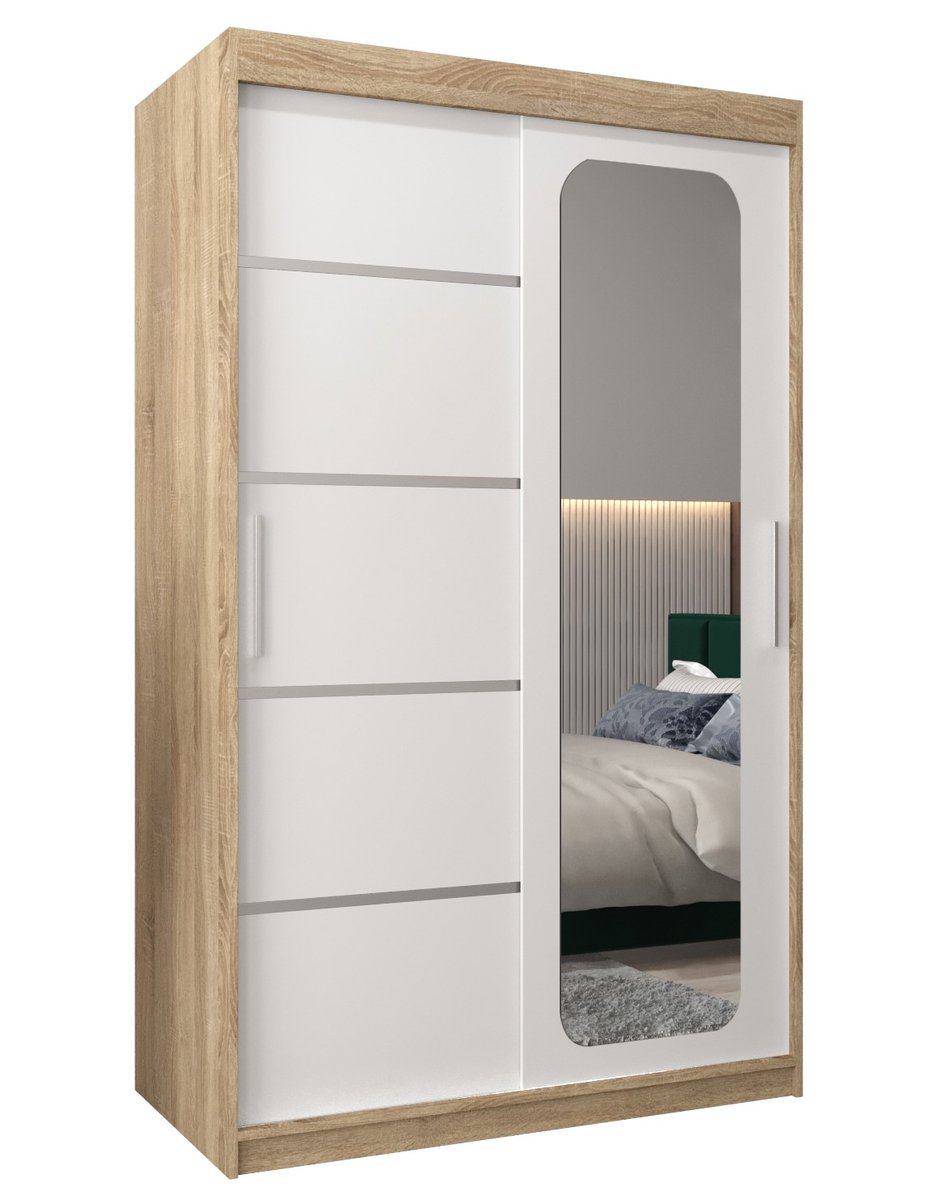 Szafa przesuwna Garderoba PROMO V2 120 gł. 62 sonoma/biały