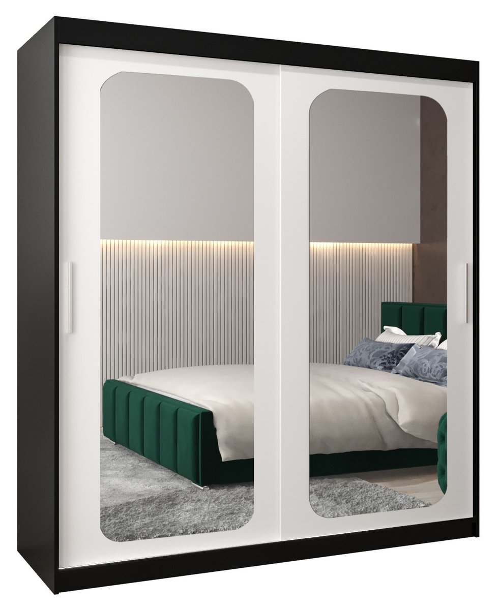 Szafa przesuwna Garderoba PROMO T3 180 gł. 62 czarny/biały