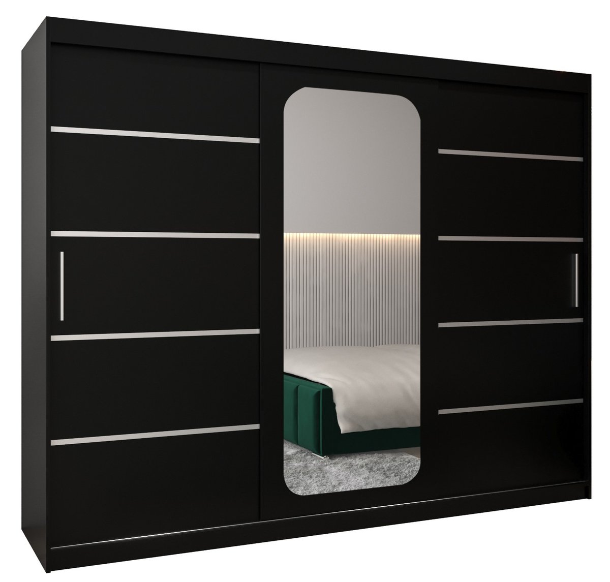 Szafa przesuwna Garderoba PROMO V2 250 gł. 62 czarny/czarny