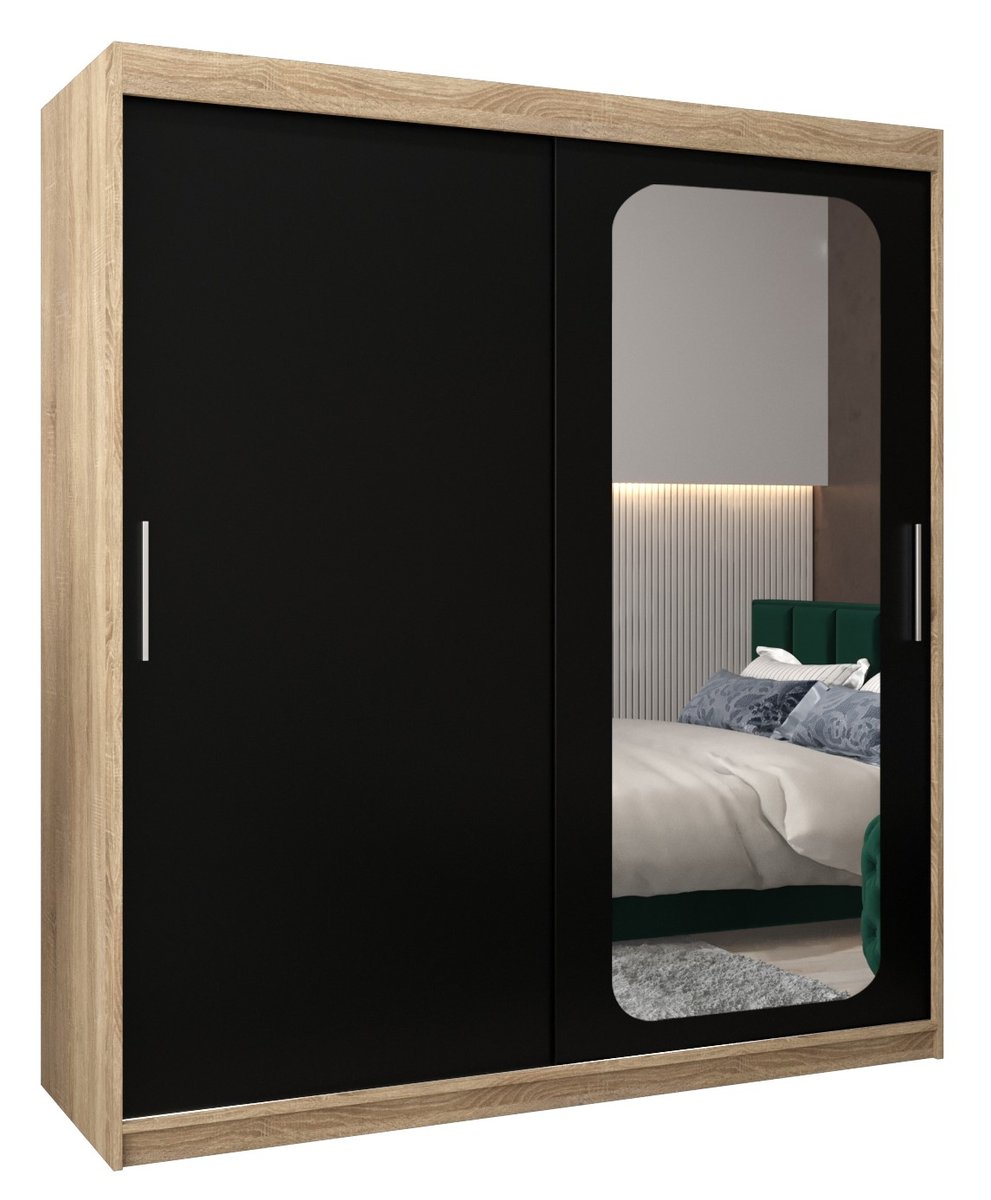 Szafa przesuwna Garderoba PROMO T2 180 gł. 62 sonoma/czarny