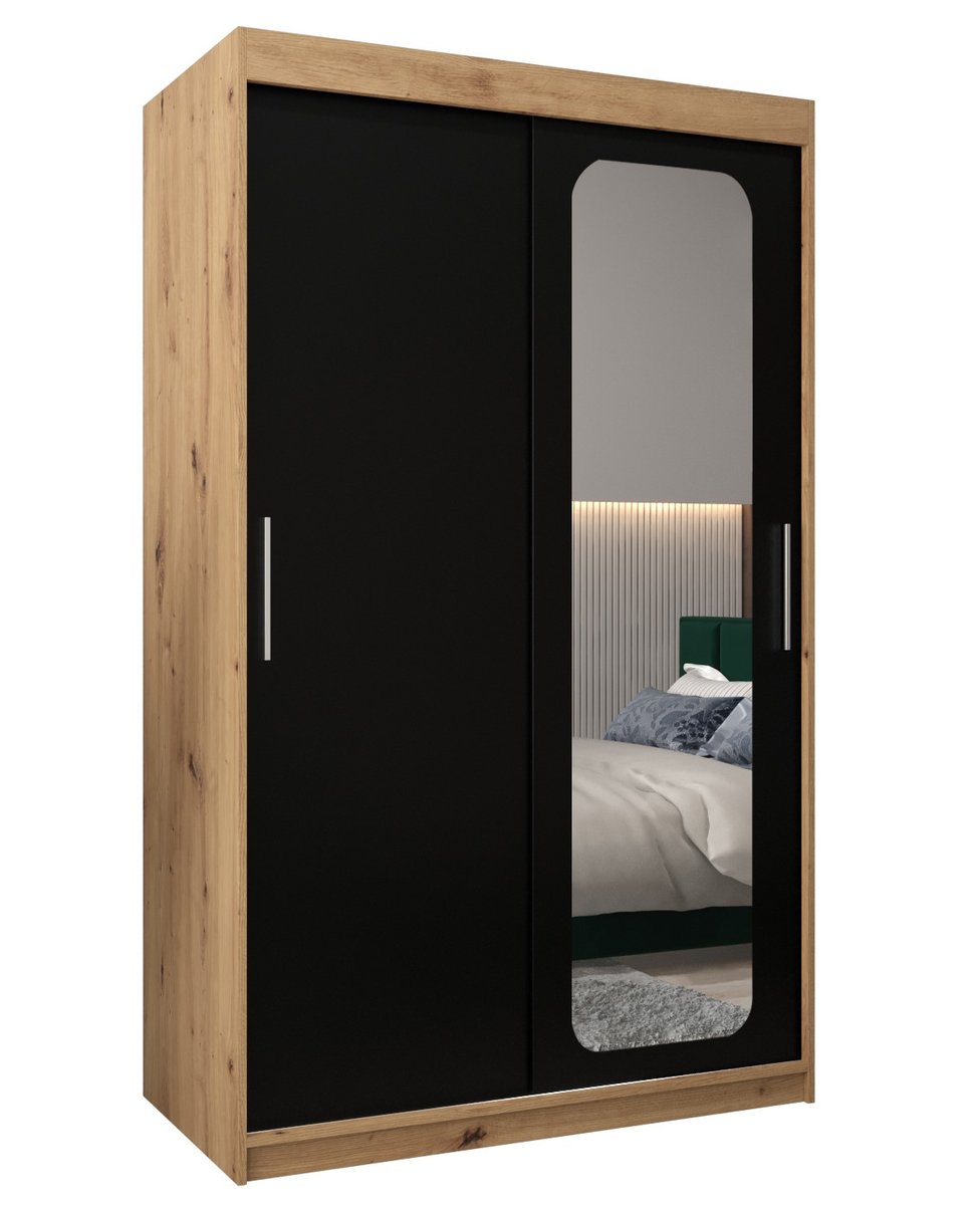 Szafa przesuwna Garderoba PROMO T2 120 gł. 62 artisan/czarny