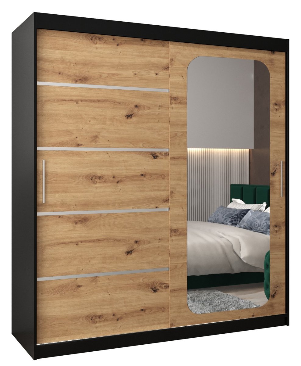 Szafa przesuwna Garderoba PROMO V2 180 gł. 62 czarny/artisan