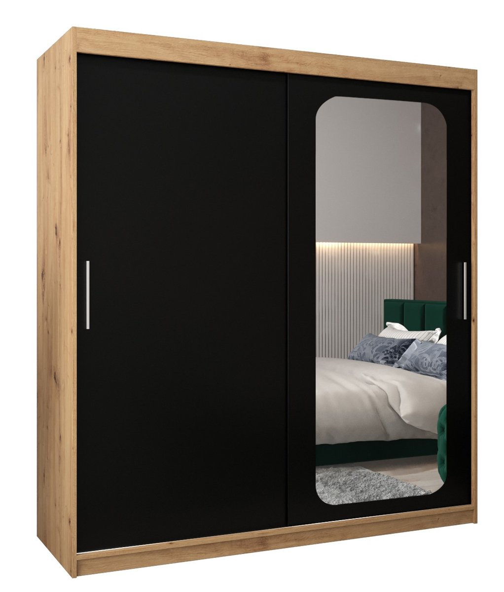 Szafa przesuwna Garderoba PROMO T2 180 gł. 62 artisan/czarny