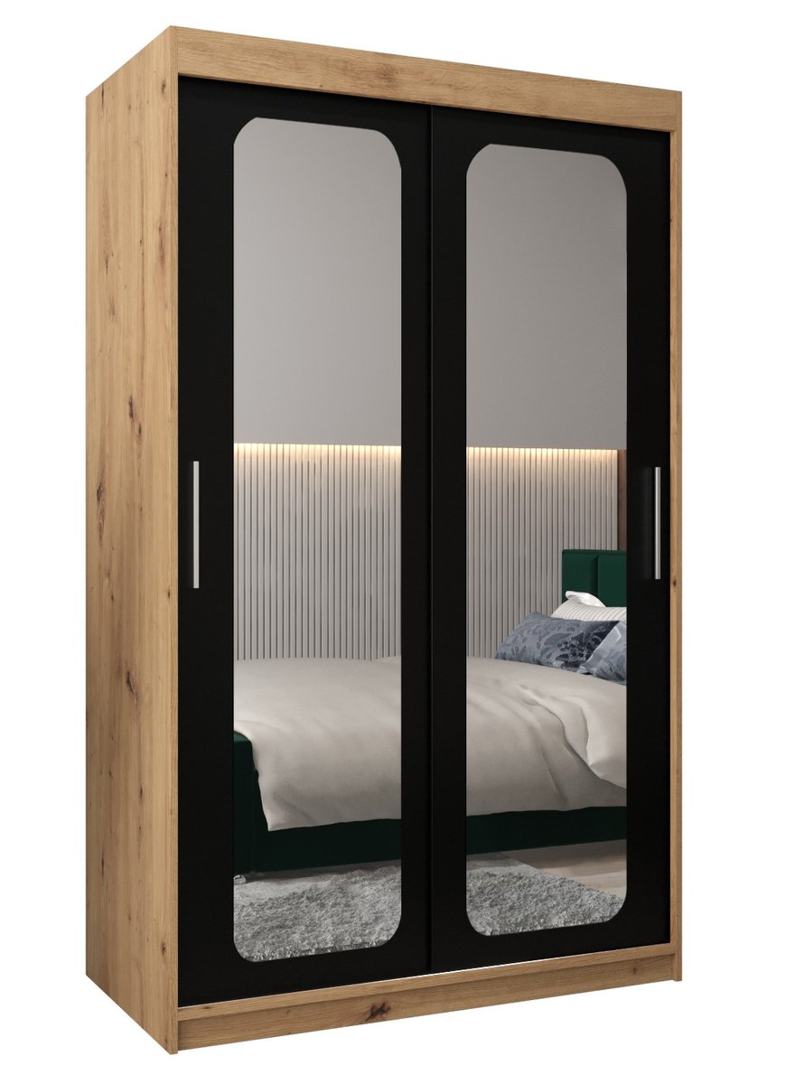 Szafa przesuwna Garderoba PROMO T3 120 gł. 62 artisan/czarny