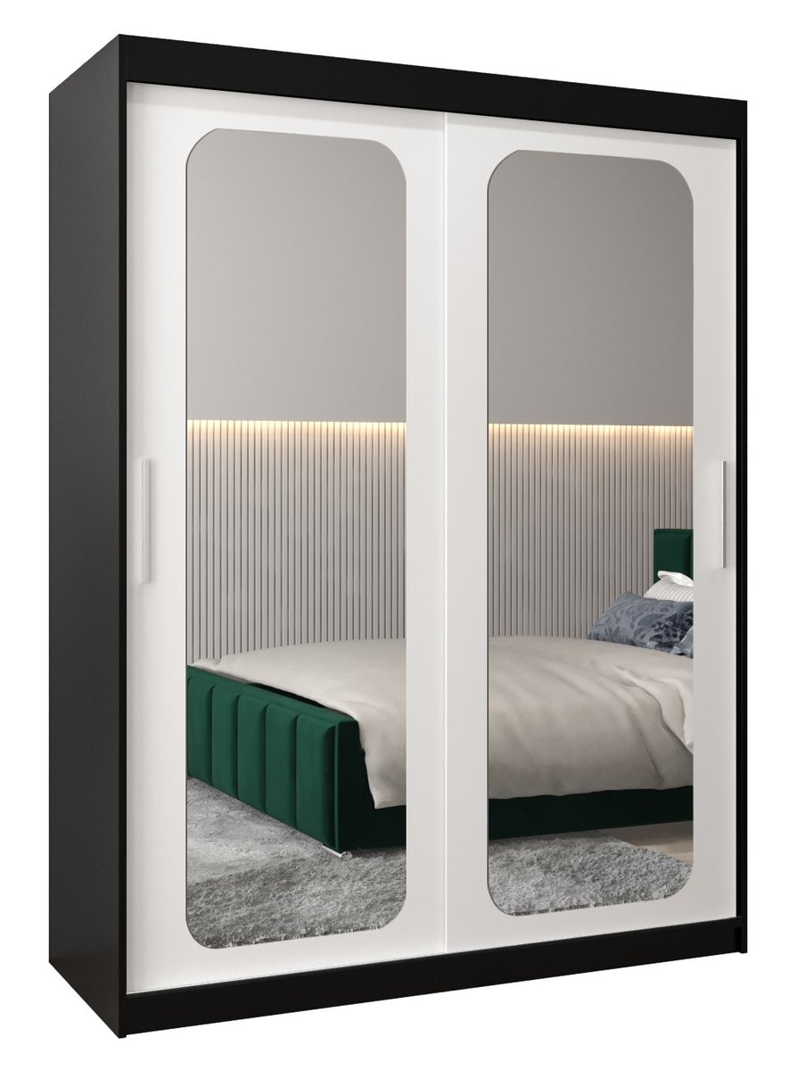 Szafa przesuwna Garderoba PROMO T3 150 gł. 62 czarny/biały