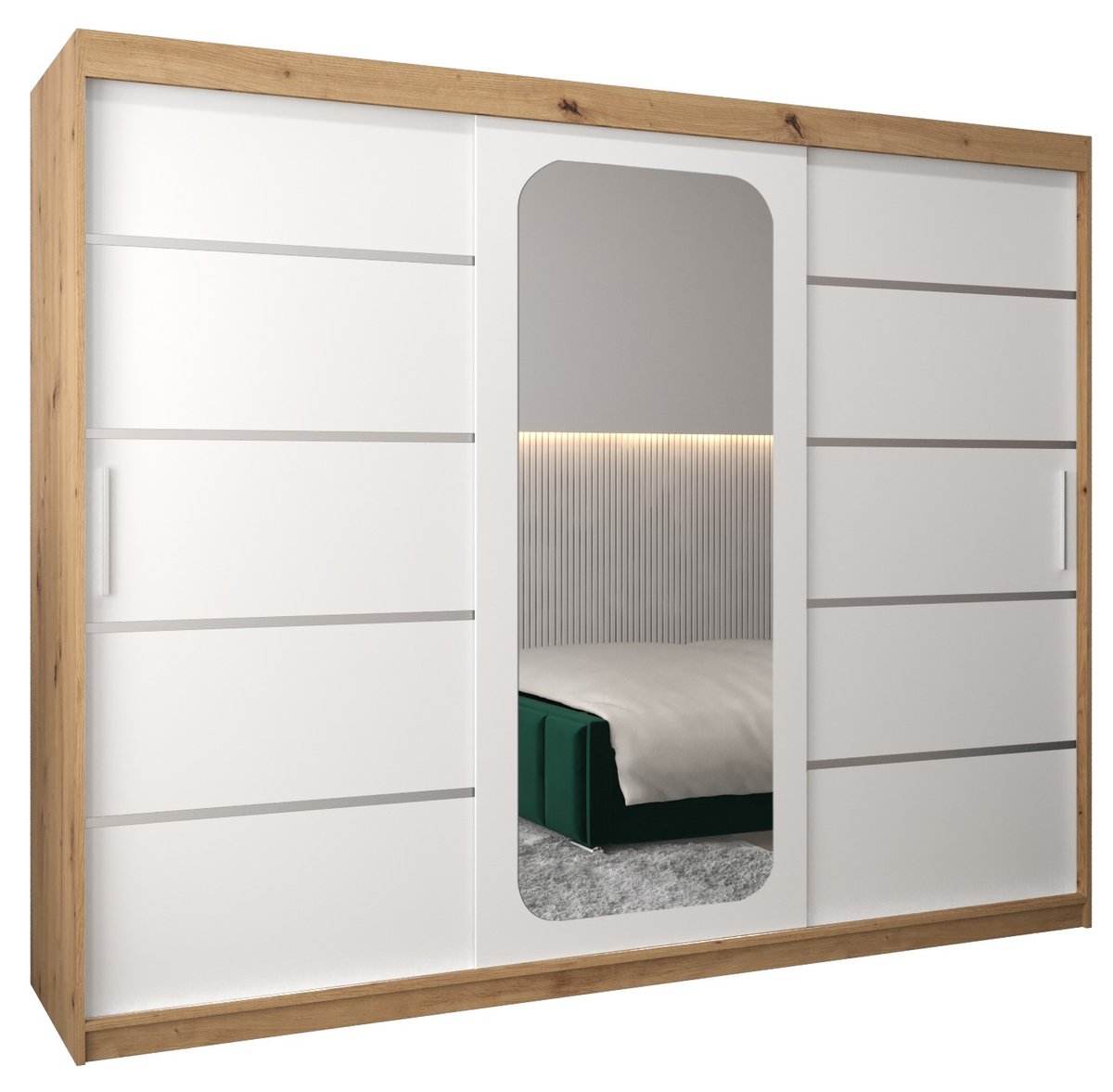 Szafa przesuwna Garderoba PROMO V2 250 gł. 62 artisan/biały