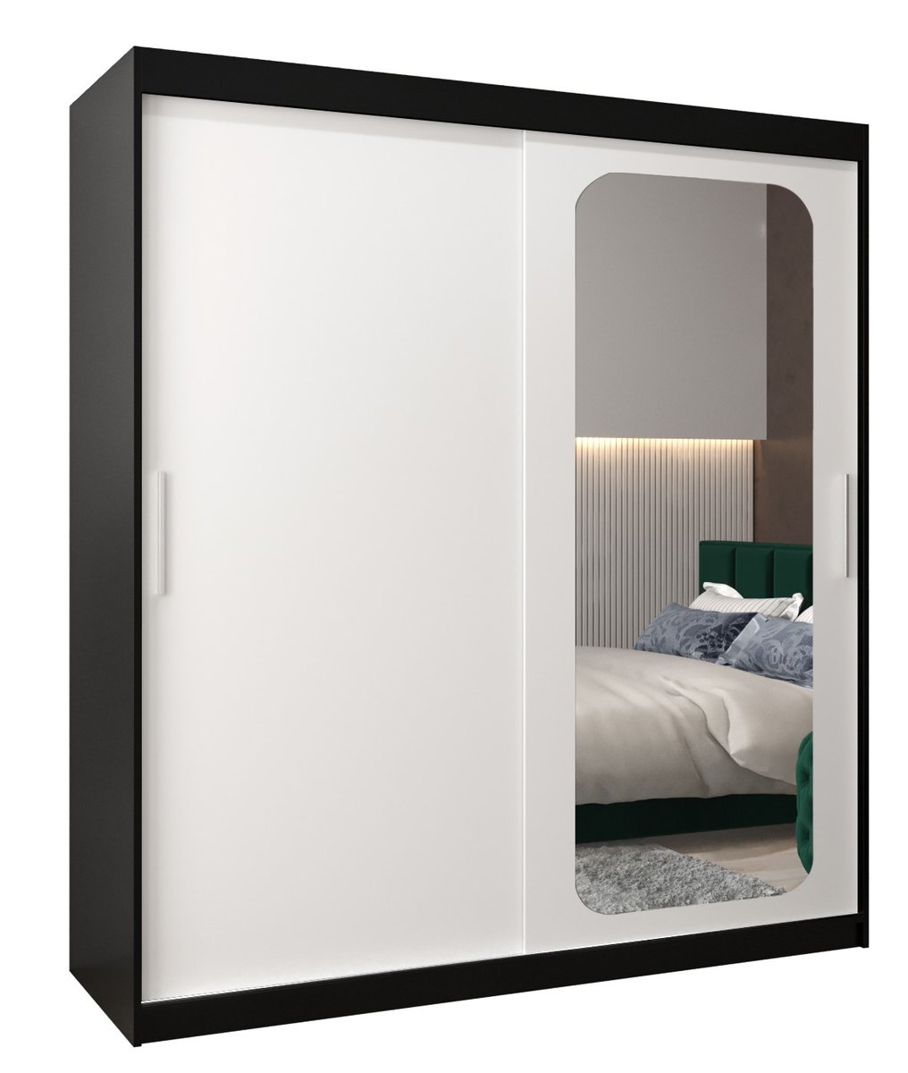 Szafa przesuwna Garderoba PROMO T2 180 gł. 62 czarny/biały