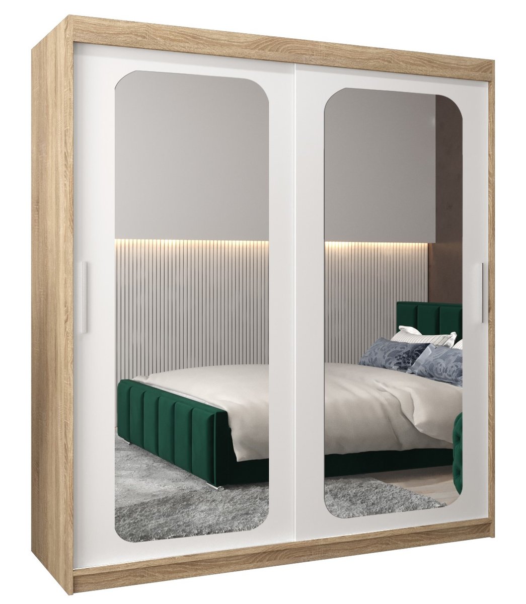 Szafa przesuwna Garderoba PROMO T3 180 gł. 62 sonoma/biały