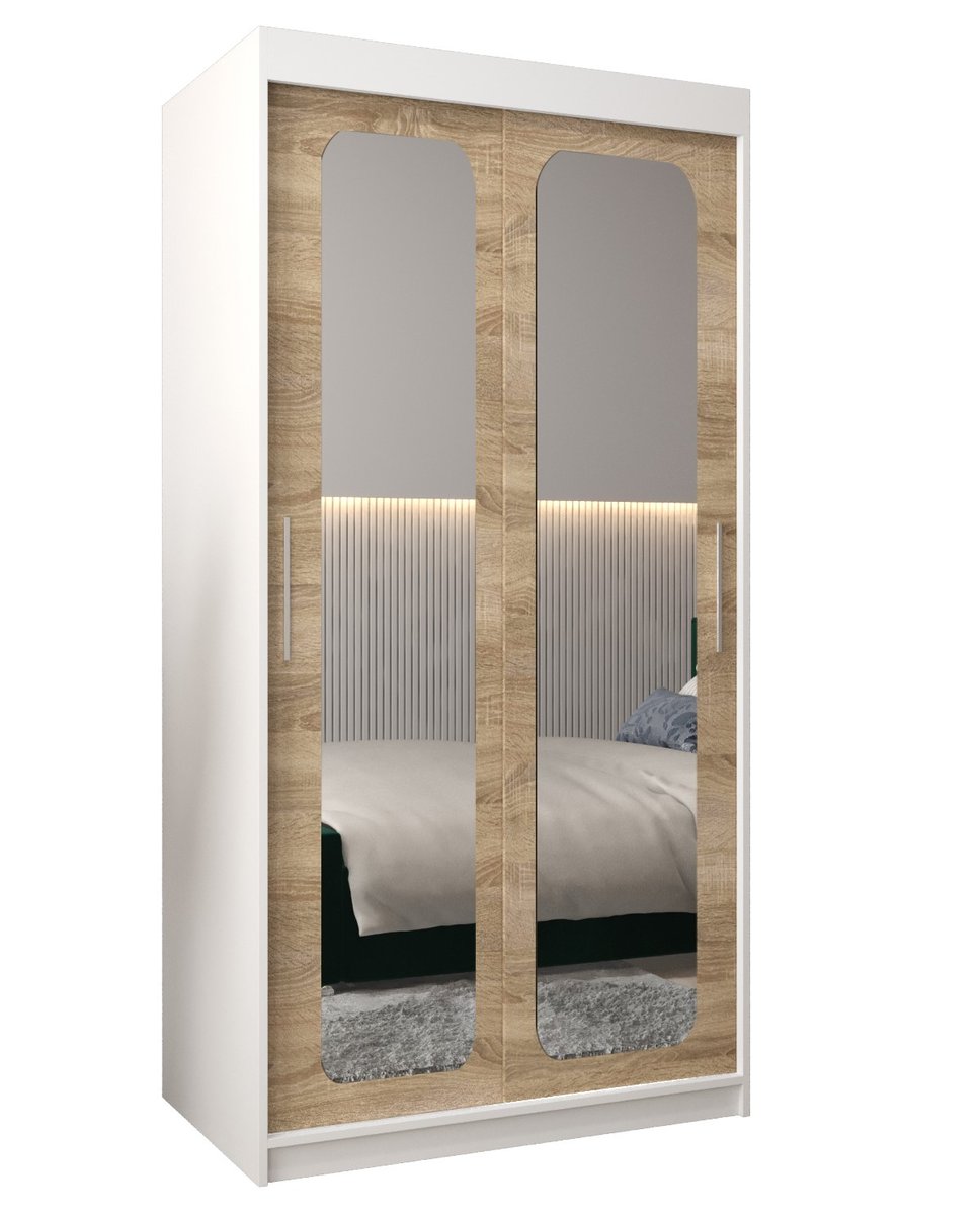 Szafa przesuwna Garderoba PROMO T3 100 gł. 62 biały/sonoma