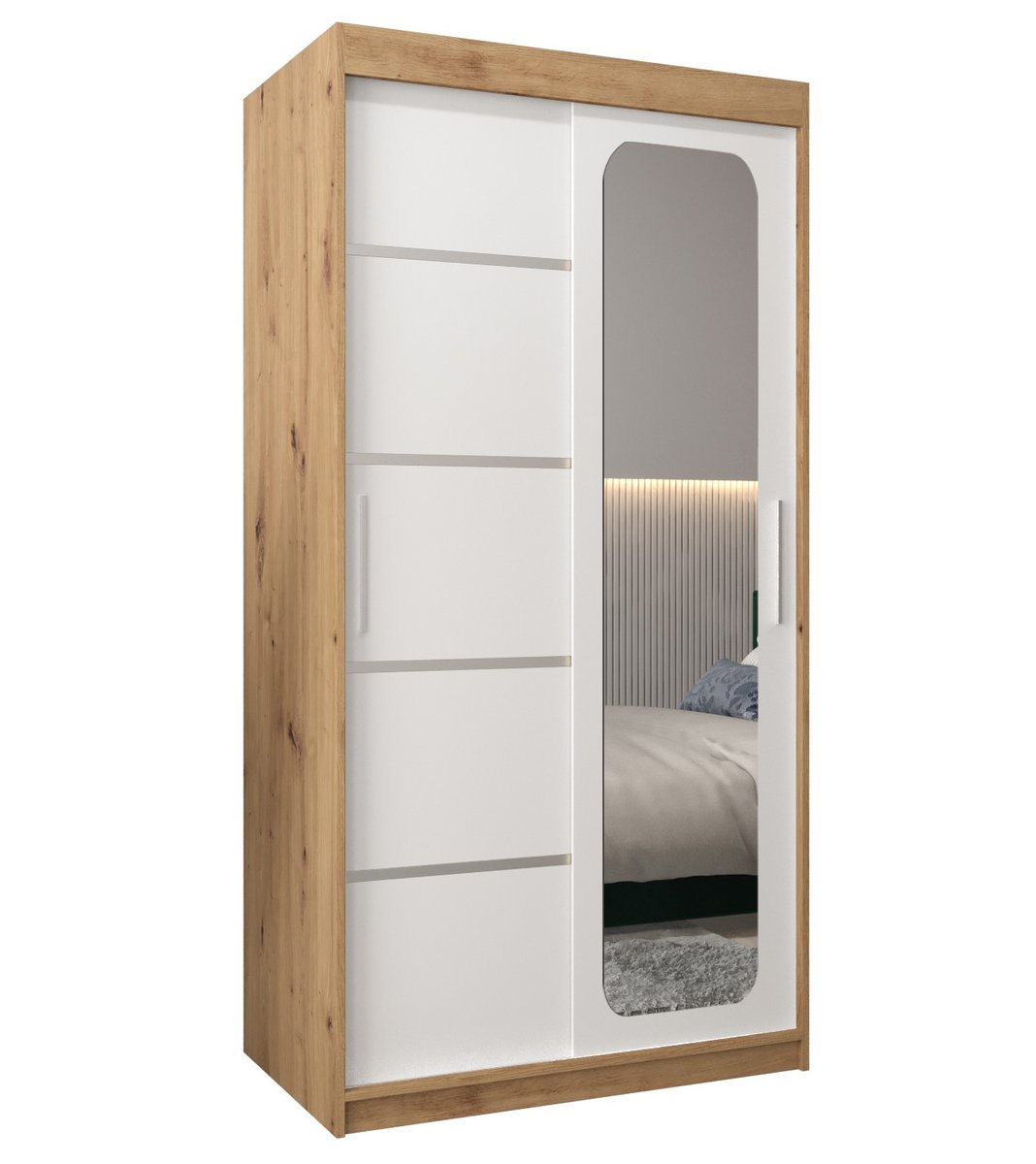 Szafa przesuwna Garderoba PROMO V2 100 gł. 62 artisan/biały