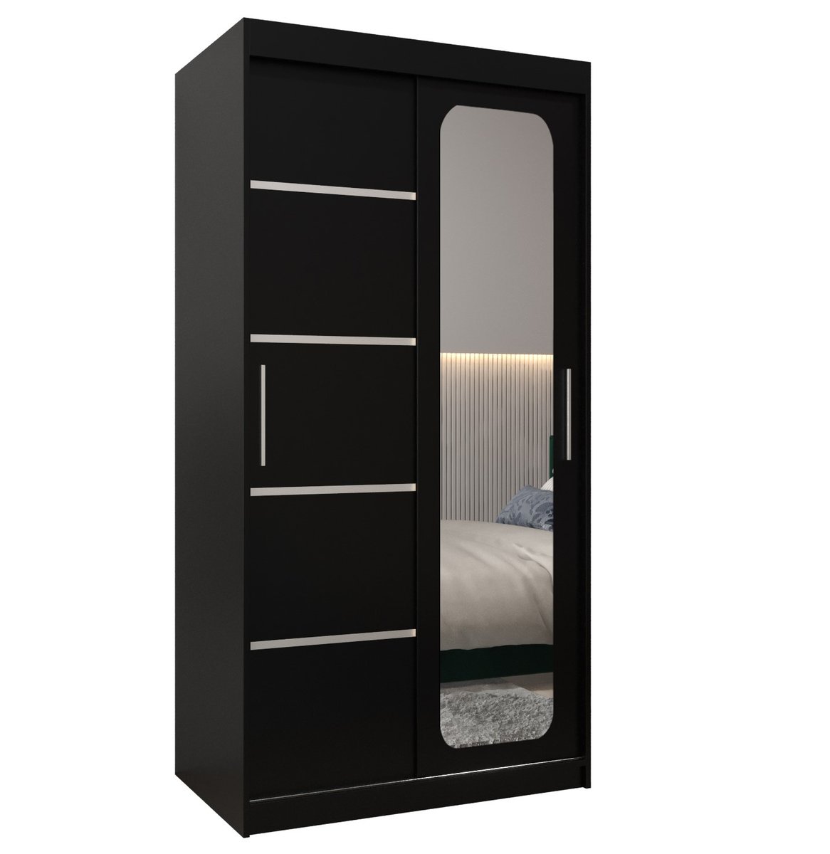 Szafa przesuwna Garderoba PROMO V2 100 gł. 62 czarny/czarny