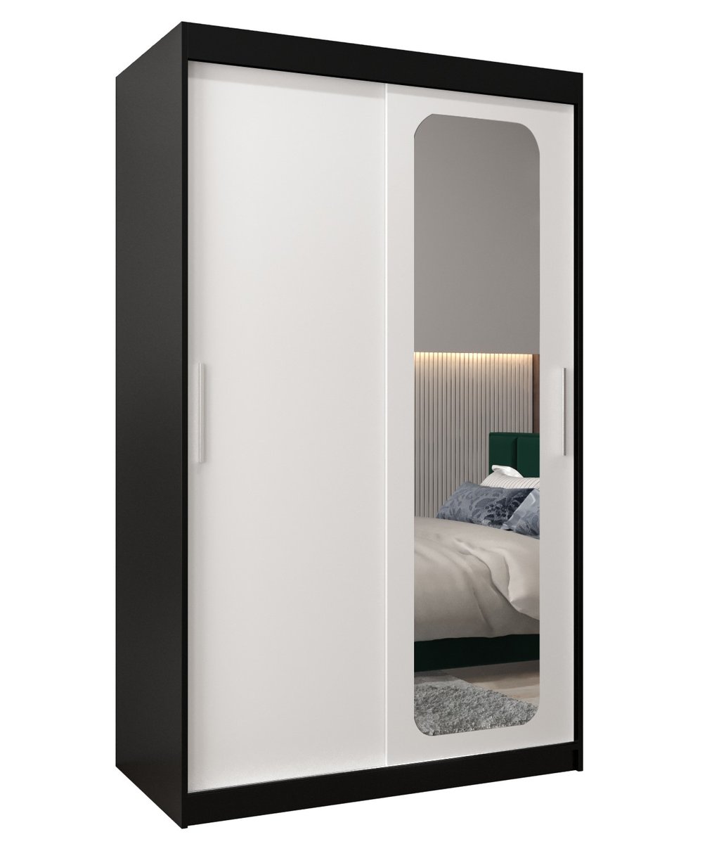 Szafa przesuwna Garderoba PROMO T2 120 gł. 62 czarny/biały