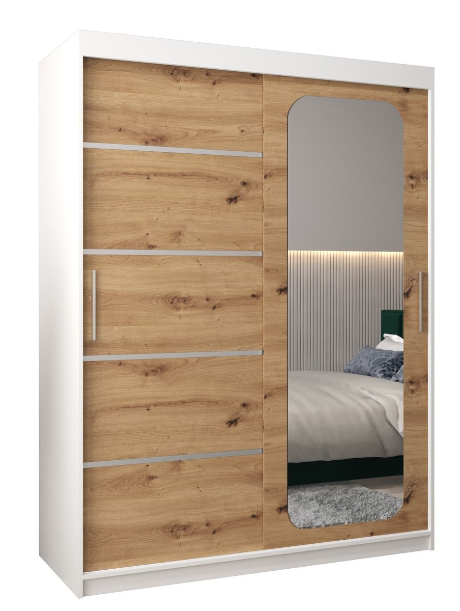 Szafa przesuwna Garderoba PROMO V2 150 gł. 62 biały/artisan