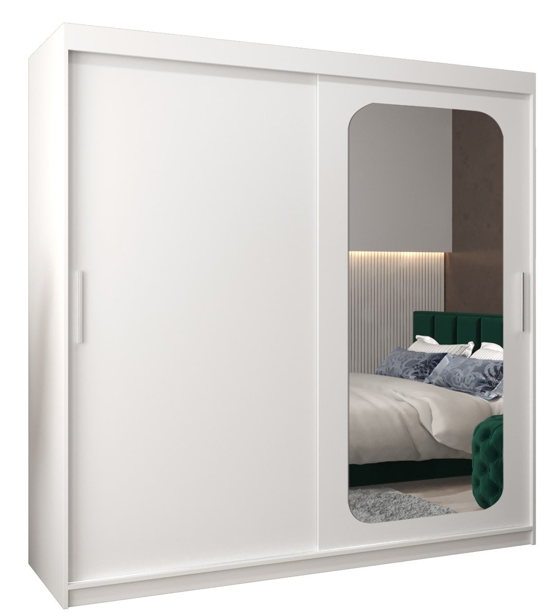 Szafa przesuwna Garderoba PROMO T2 200 gł. 62 biały/biały