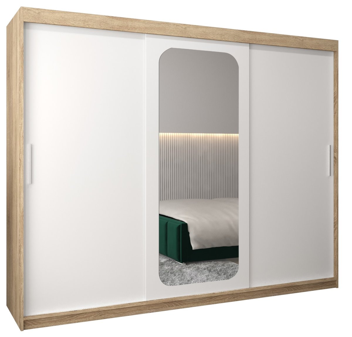 Szafa przesuwna Garderoba PROMO T2 250 gł. 62 sonoma/biały