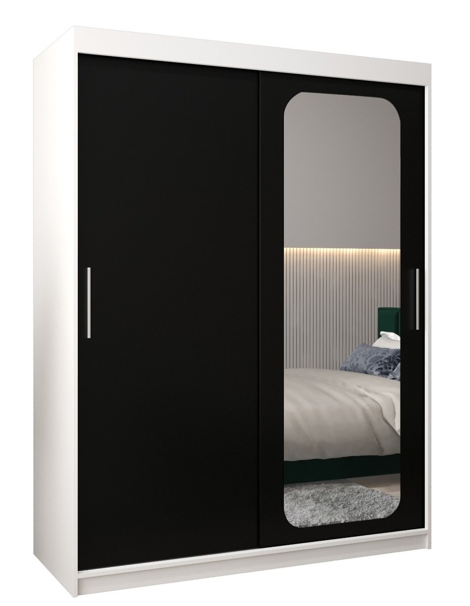 Szafa przesuwna Garderoba PROMO T2 150 gł. 62 biały/czarny