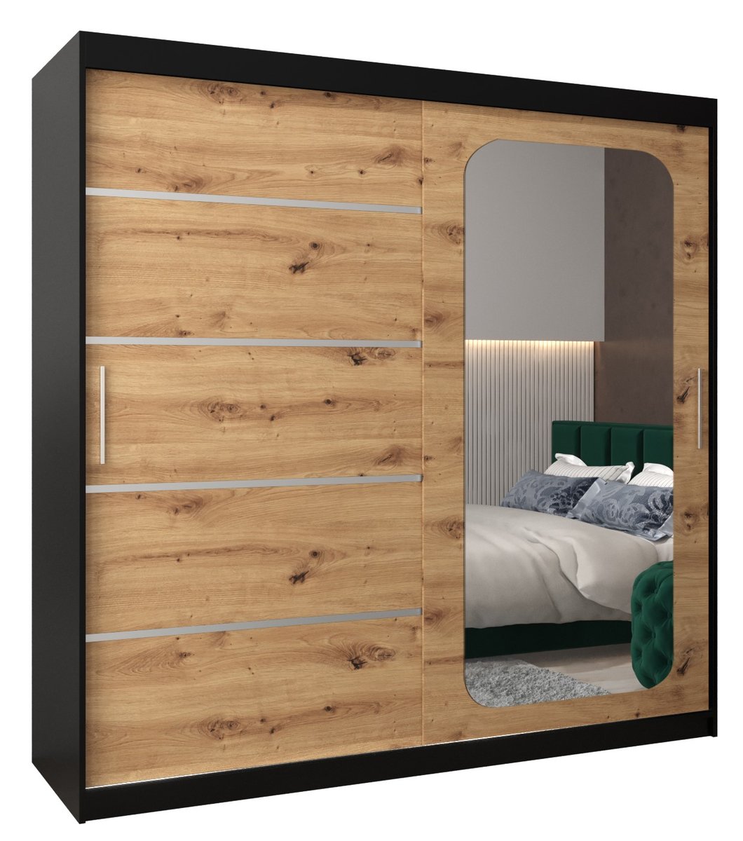 Szafa przesuwna Garderoba PROMO V2 200 gł. 62 czarny/artisan