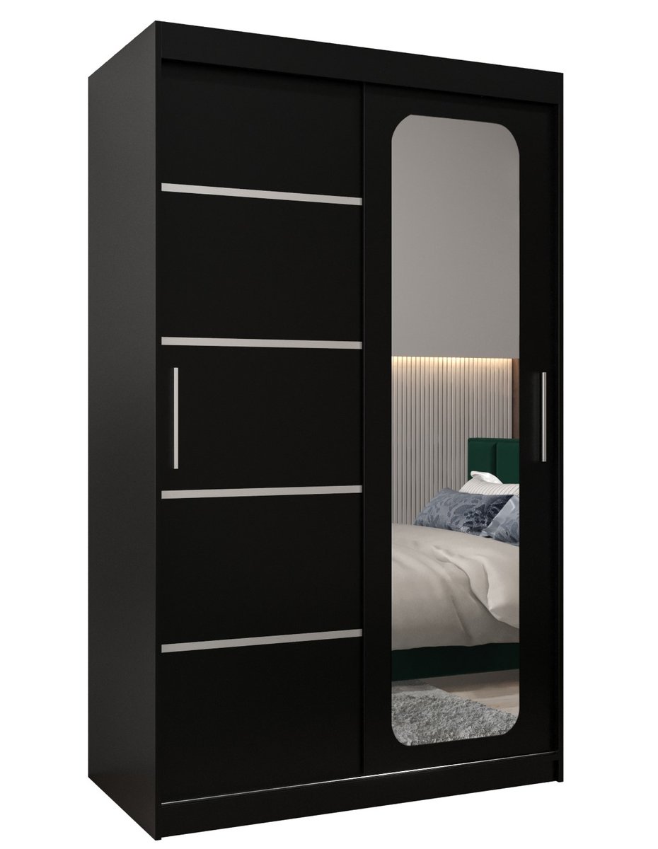 Szafa przesuwna Garderoba PROMO V2 120 gł. 62 czarny/czarny
