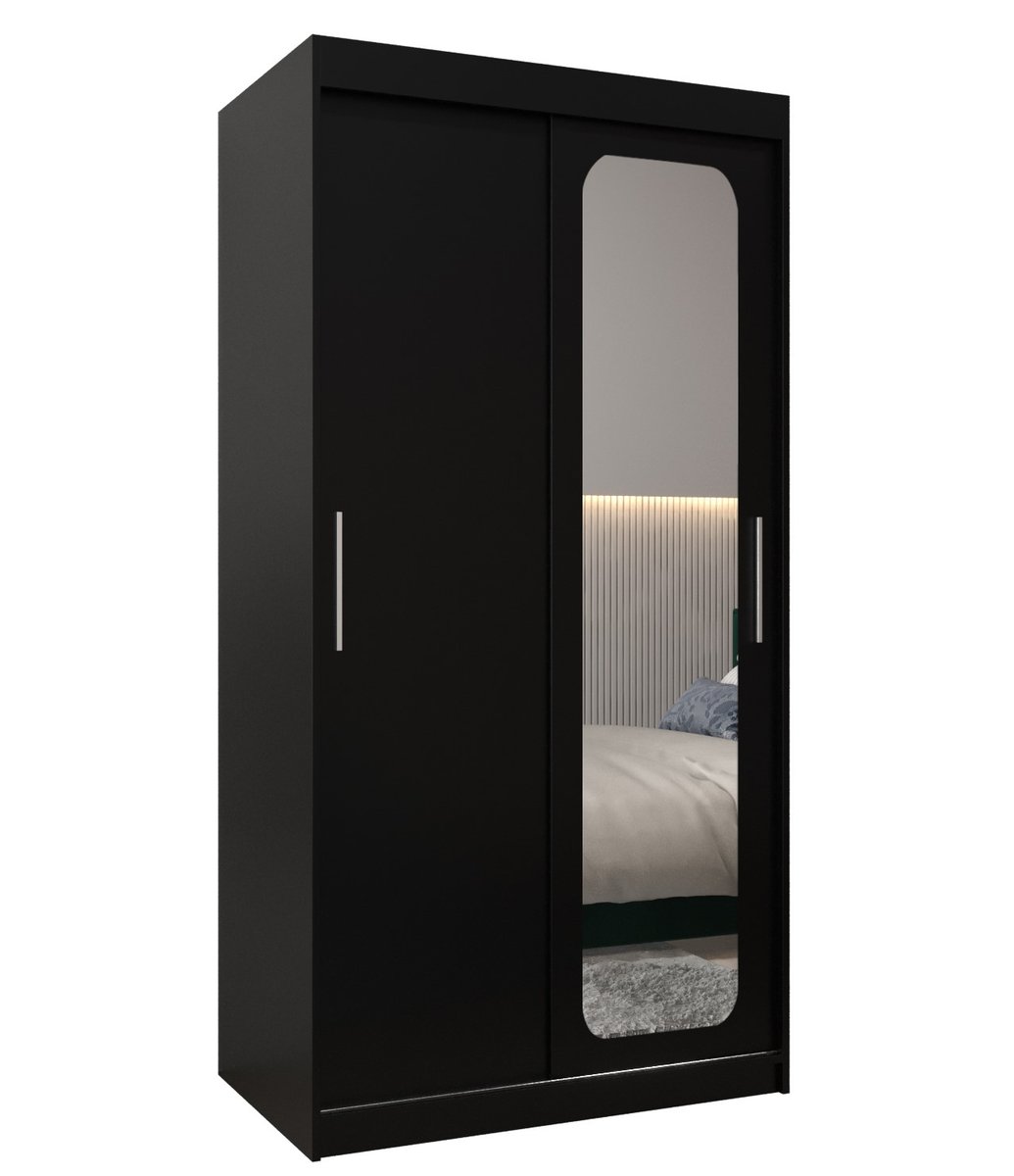 Szafa przesuwna Garderoba PROMO T2 100 gł. 62 czarny/czarny