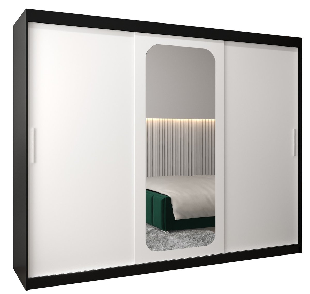 Szafa przesuwna Garderoba PROMO T2 250 gł. 62 czarny/biały