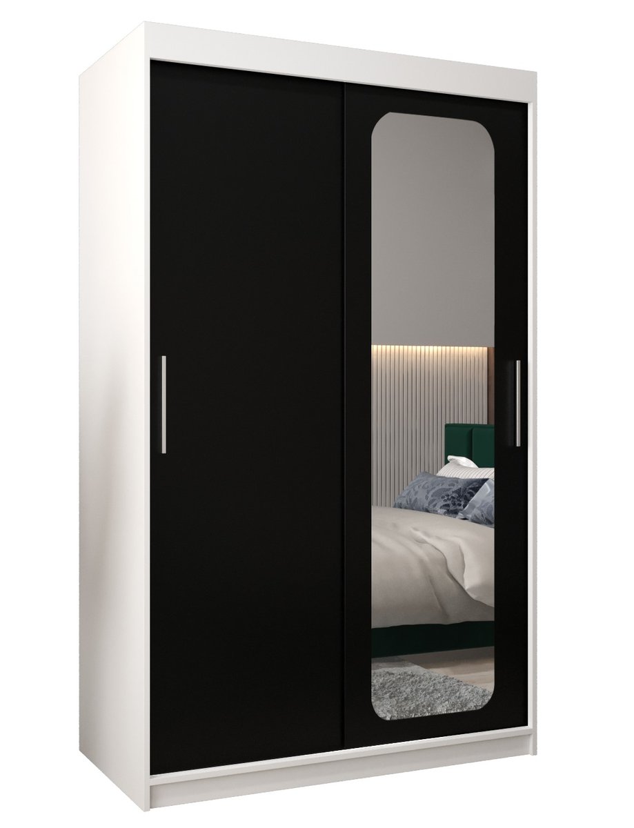 Szafa przesuwna Garderoba PROMO T2 120 gł. 62 biały/czarny