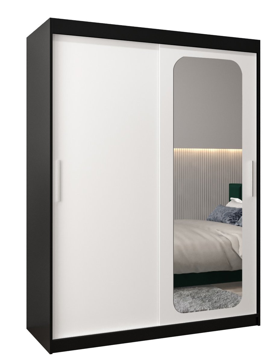 Szafa przesuwna Garderoba PROMO T2 150 gł. 62 czarny/biały