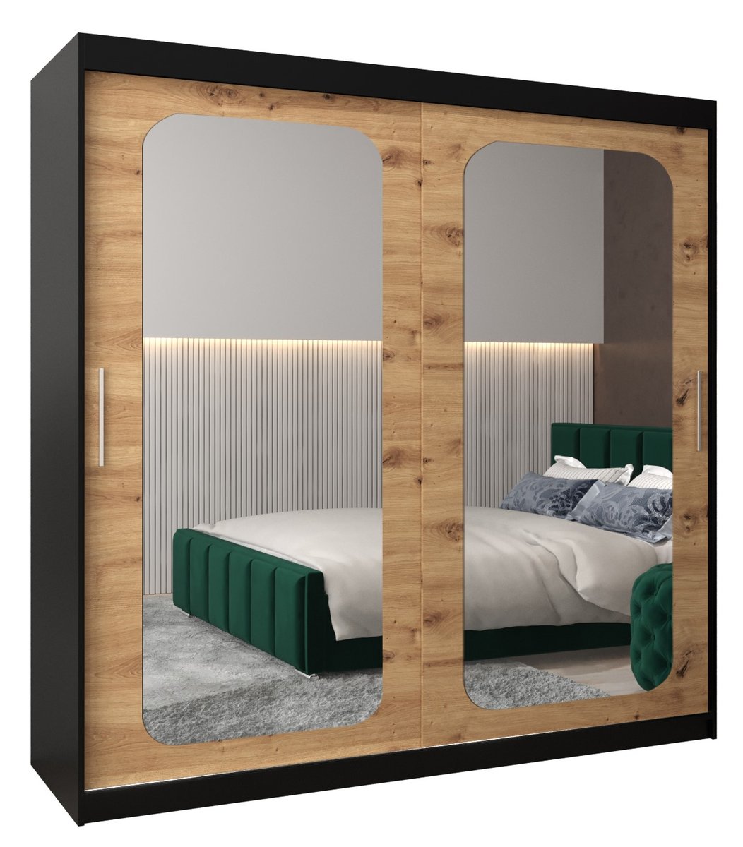 Szafa przesuwna Garderoba PROMO T3 200 gł. 62 czarny/artisan