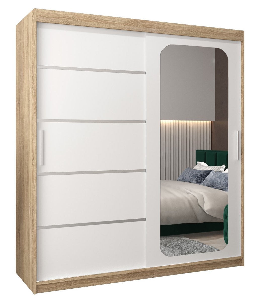 Szafa przesuwna Garderoba PROMO V2 180 gł. 62 sonoma/biały