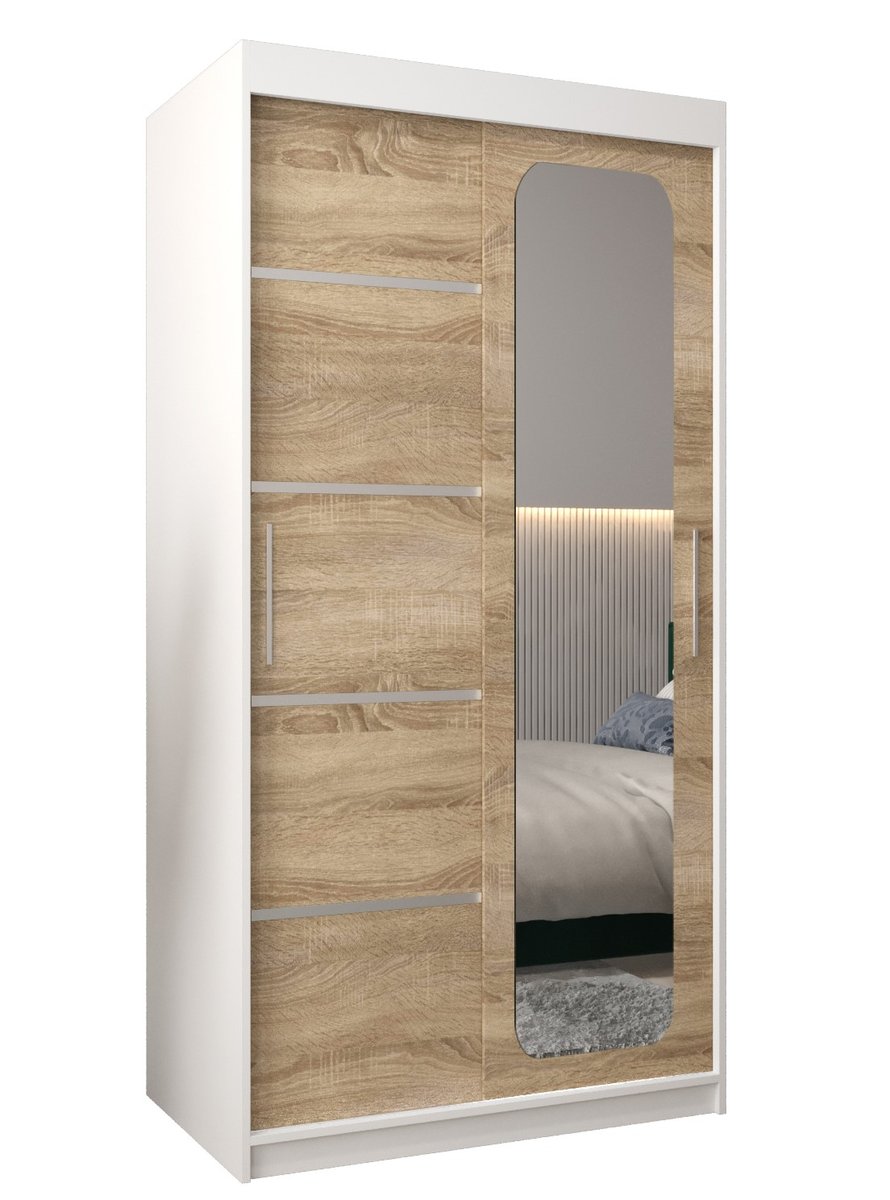 Szafa przesuwna Garderoba PROMO V2 100 gł. 62 biały/sonoma