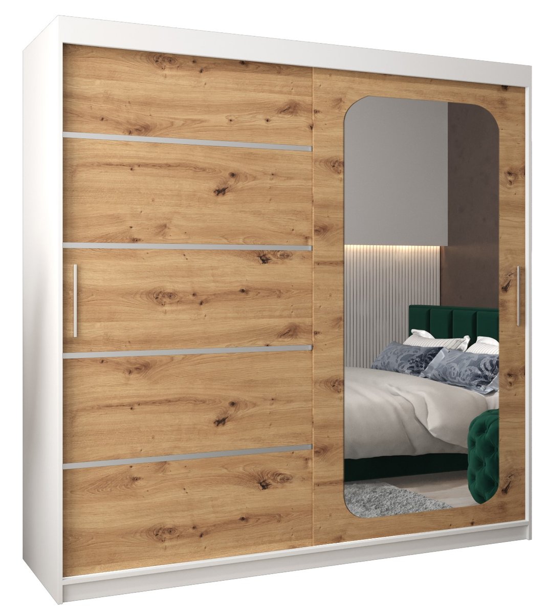 Szafa przesuwna Garderoba PROMO V2 200 gł. 62 biały/artisan