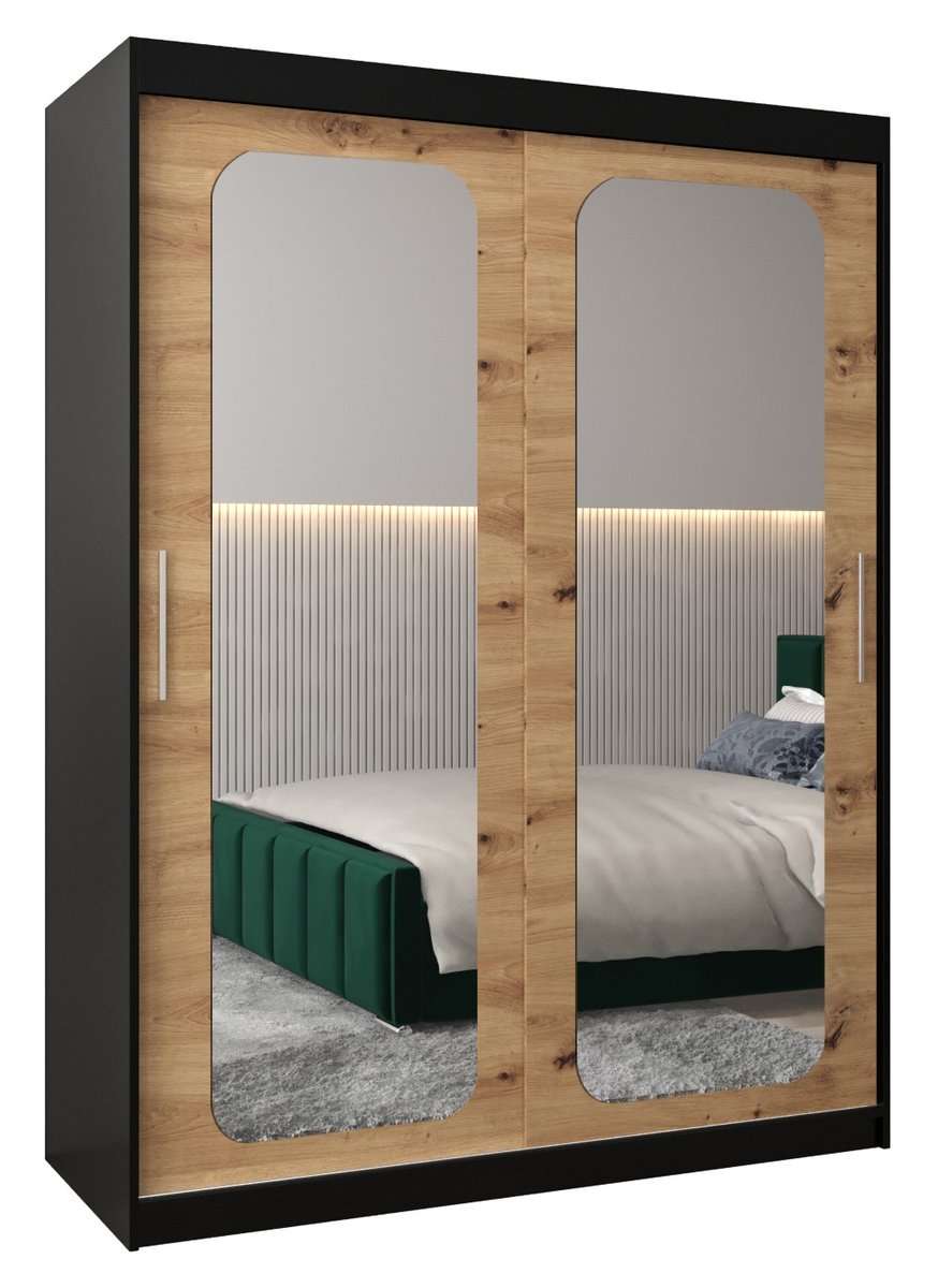 Szafa przesuwna Garderoba PROMO T3 150 gł. 62 czarny/artisan