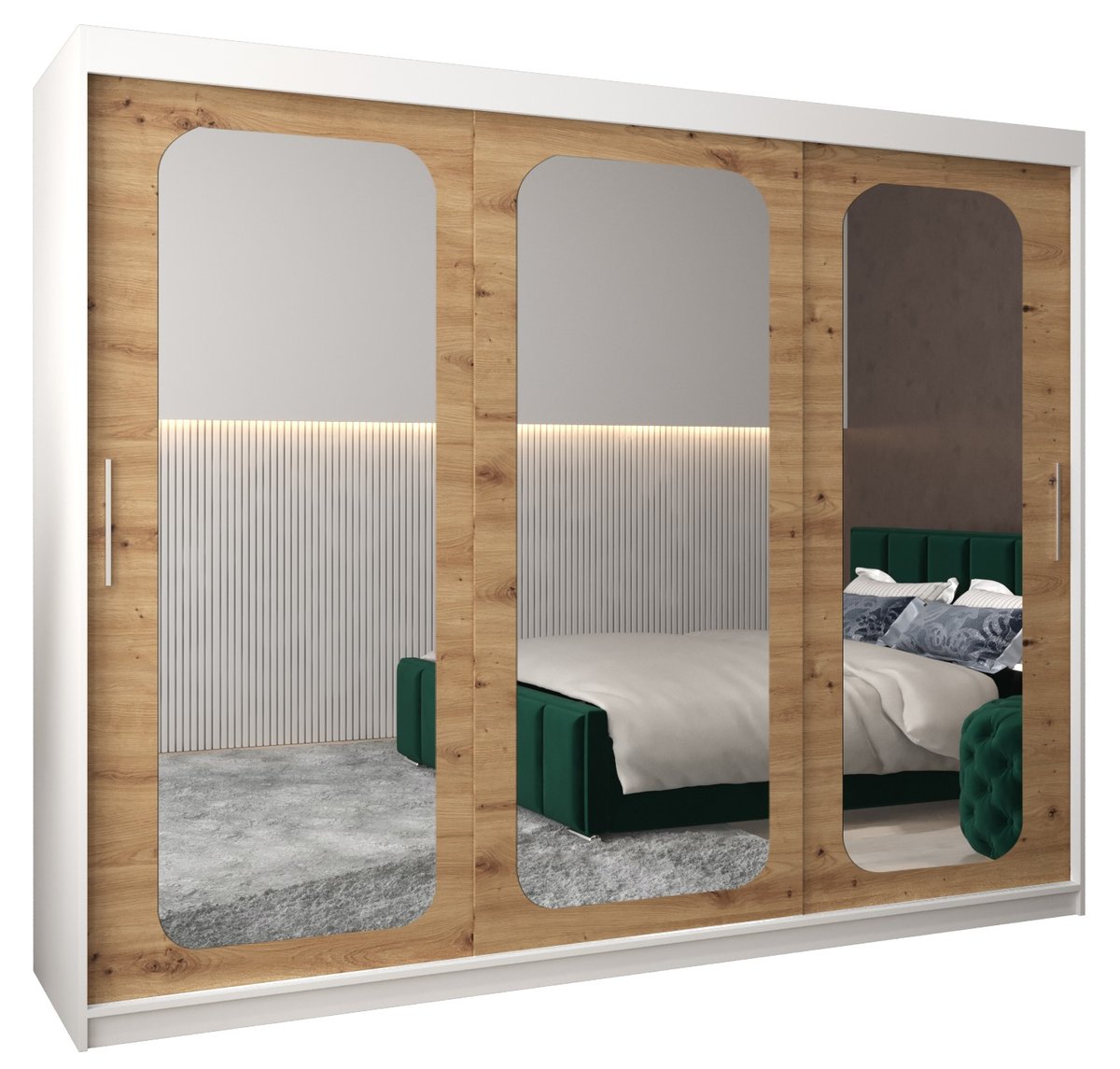 Szafa przesuwna Garderoba PROMO T3 250 gł. 62 biały/artisan