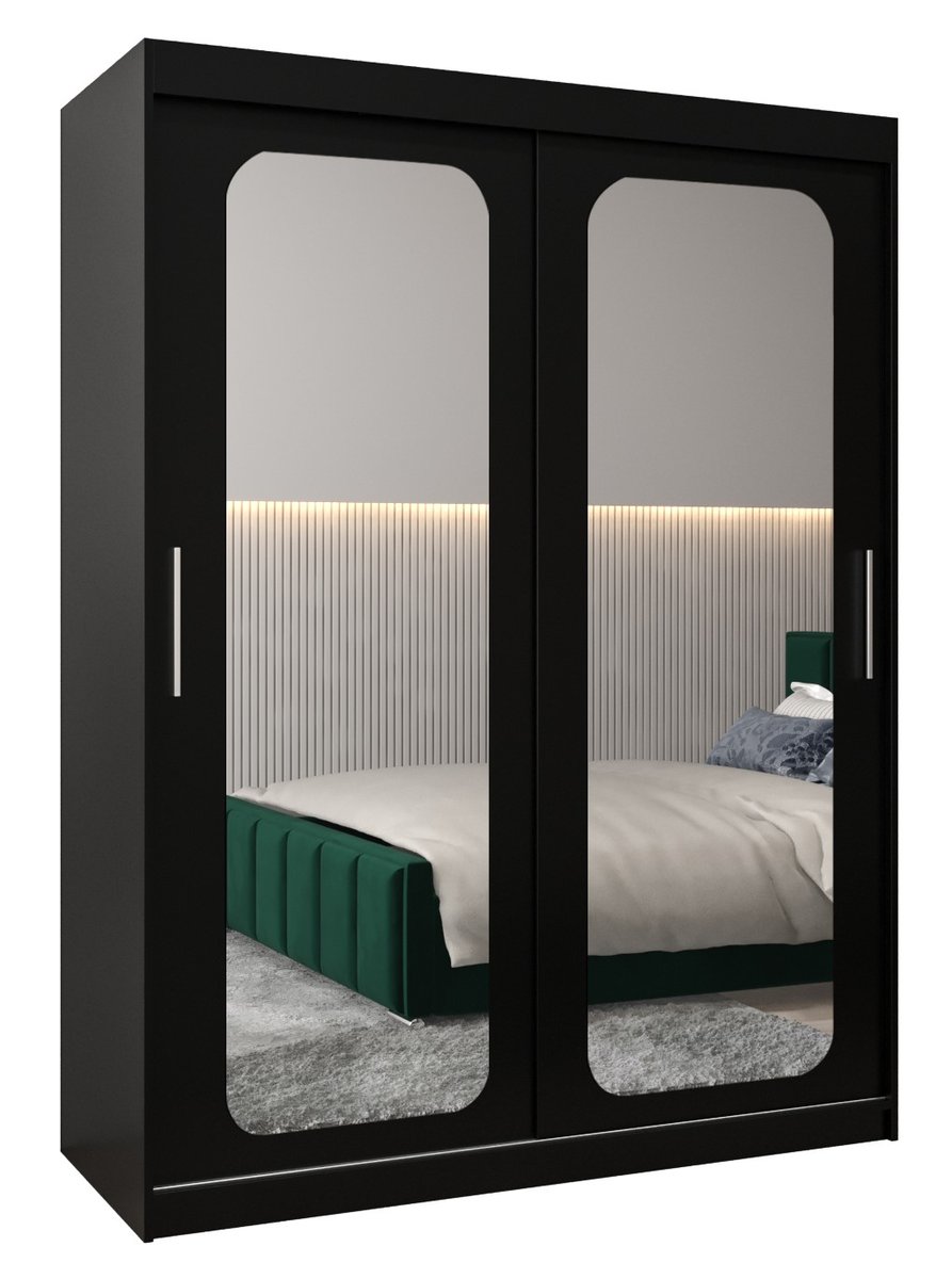 Szafa przesuwna Garderoba PROMO T3 150 gł. 62 czarny/czarny