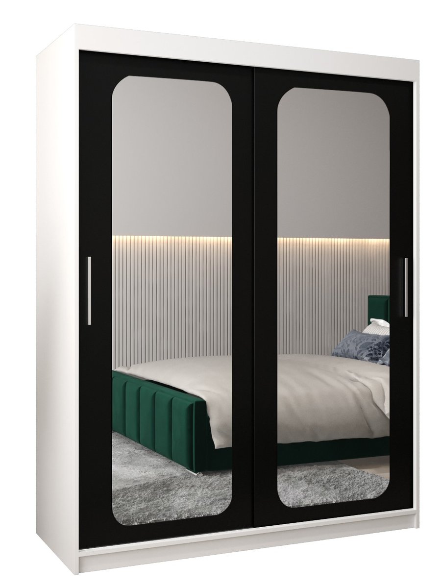 Szafa przesuwna Garderoba PROMO T3 150 gł. 62 biały/czarny