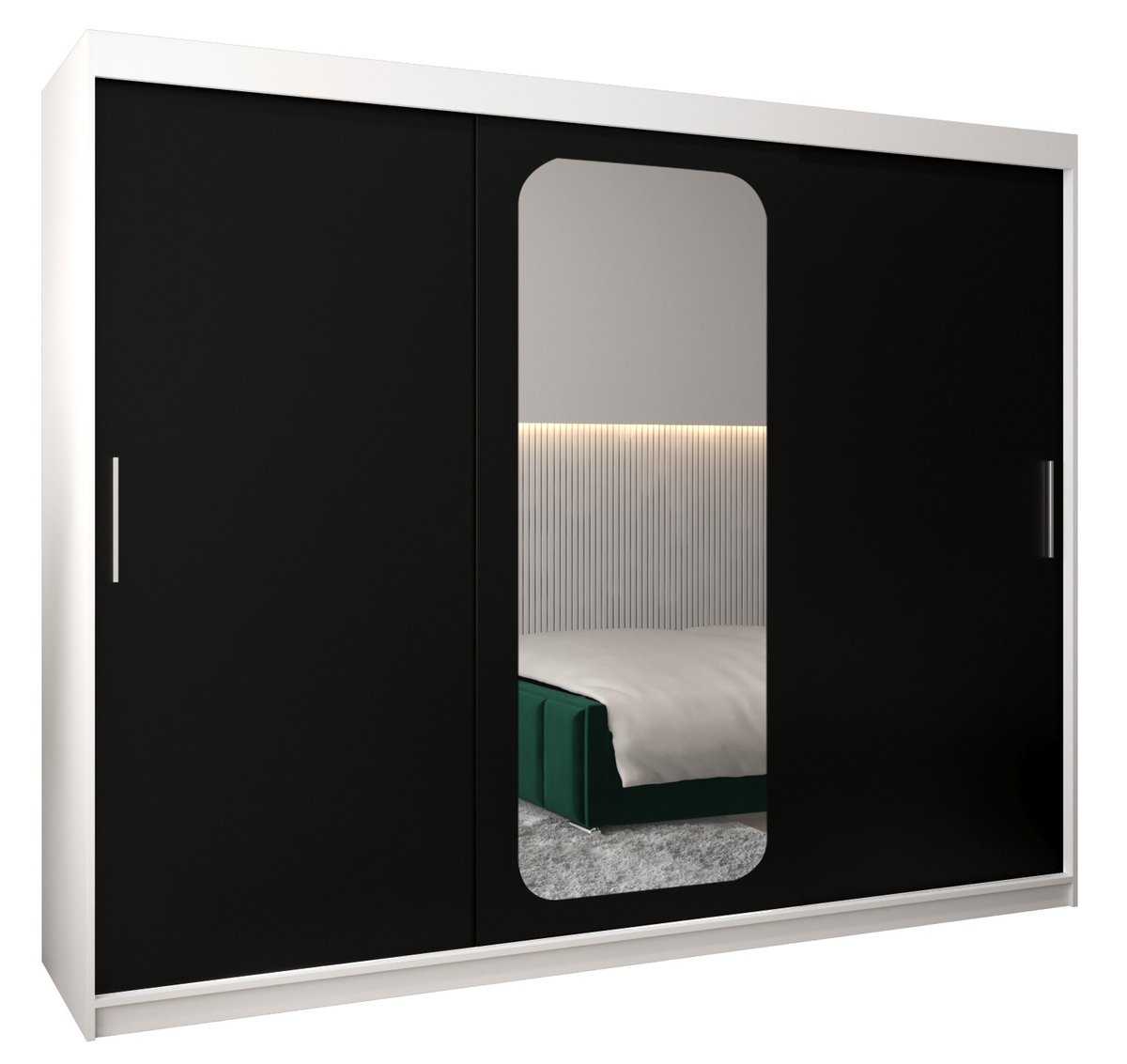 Szafa przesuwna Garderoba PROMO T2 250 gł. 62 biały/czarny