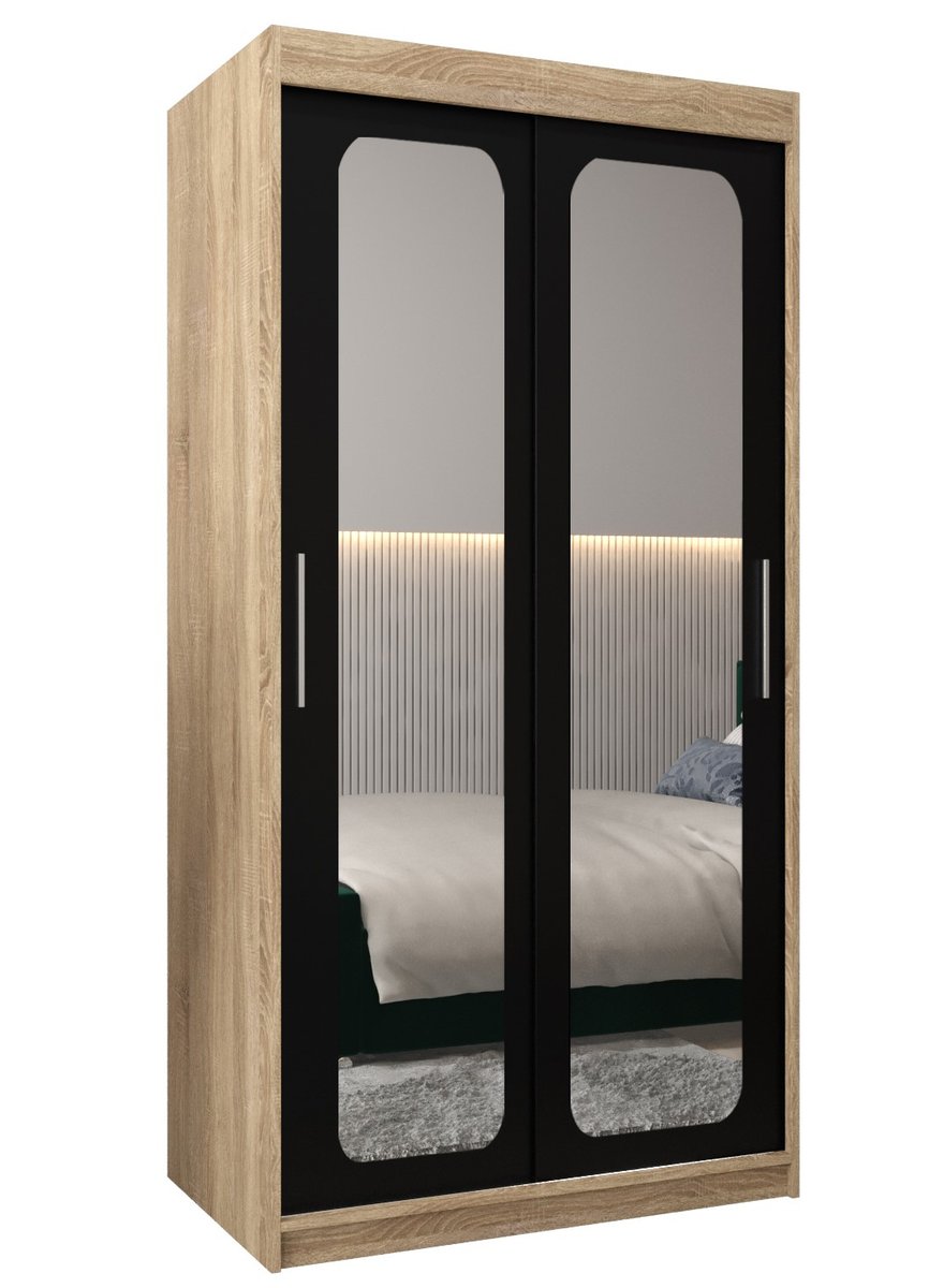 Szafa przesuwna Garderoba PROMO T3 100 gł. 62 sonoma/czarny