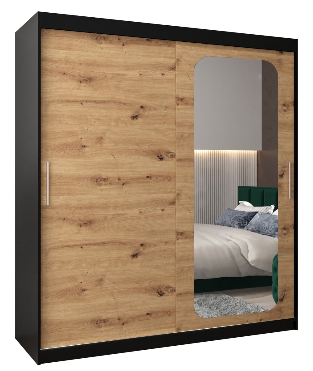 Szafa przesuwna Garderoba PROMO T2 180 gł. 62 czarny/artisan