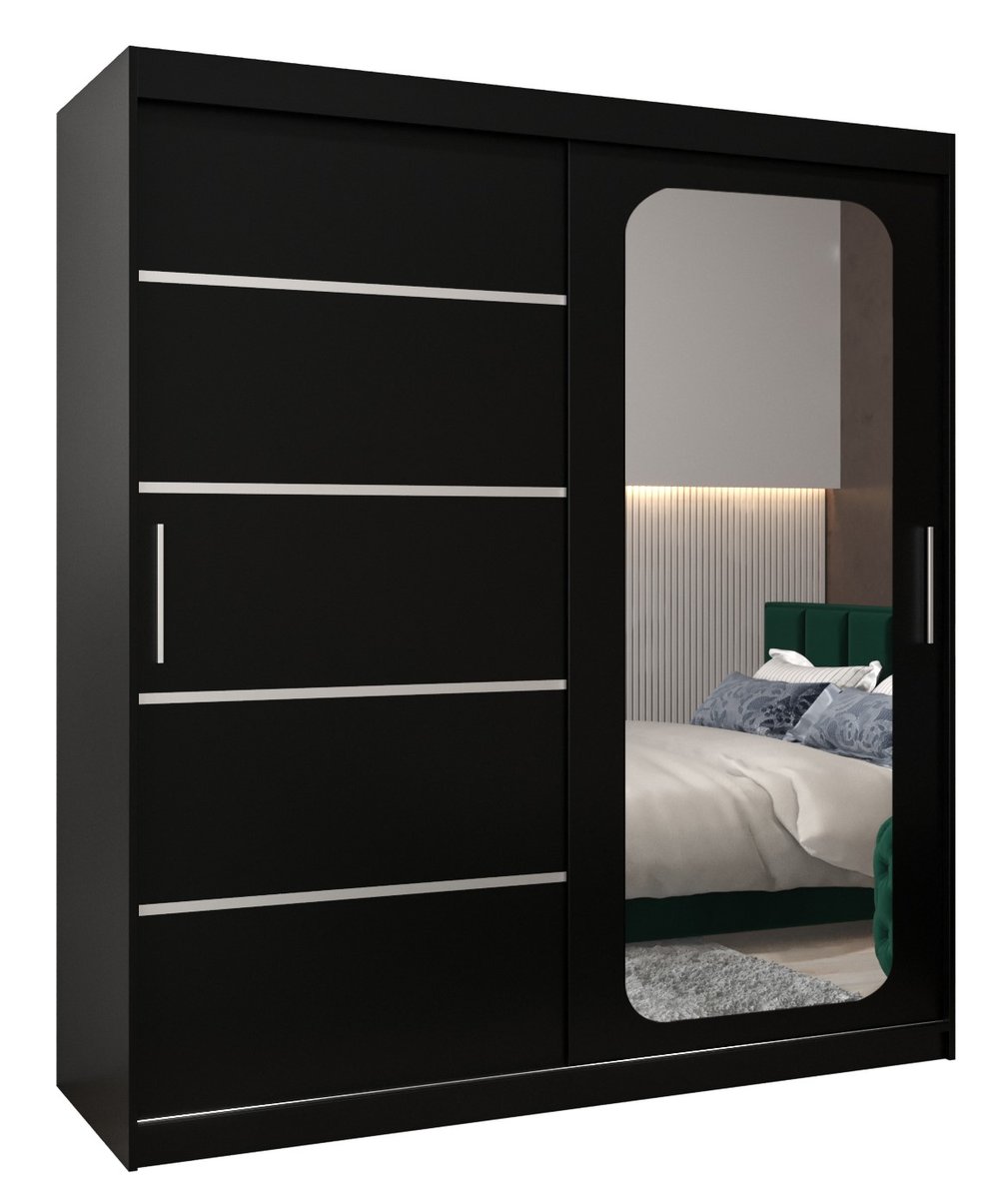 Szafa przesuwna Garderoba PROMO V2 180 gł. 62 czarny/czarny