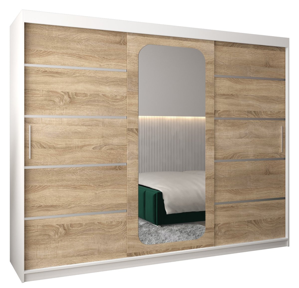 Szafa przesuwna Garderoba PROMO V2 250 gł. 62 biały/sonoma