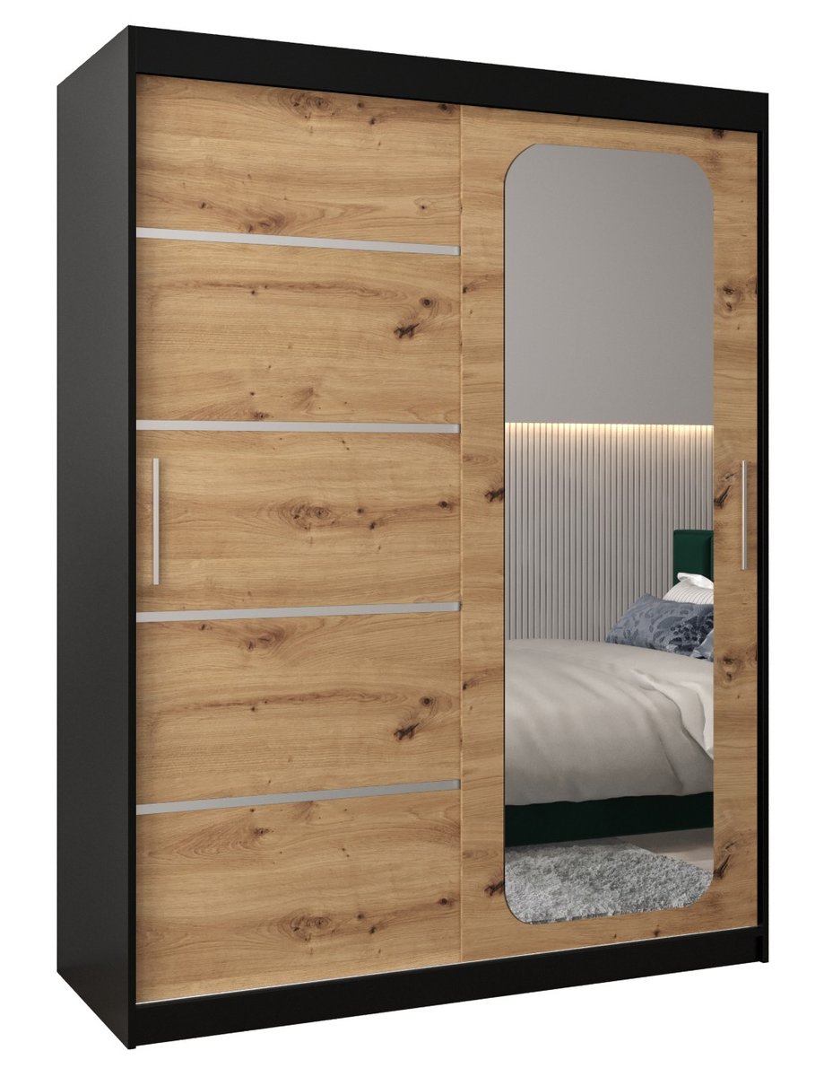 Szafa przesuwna Garderoba PROMO V2 150 gł. 62 czarny/artisan