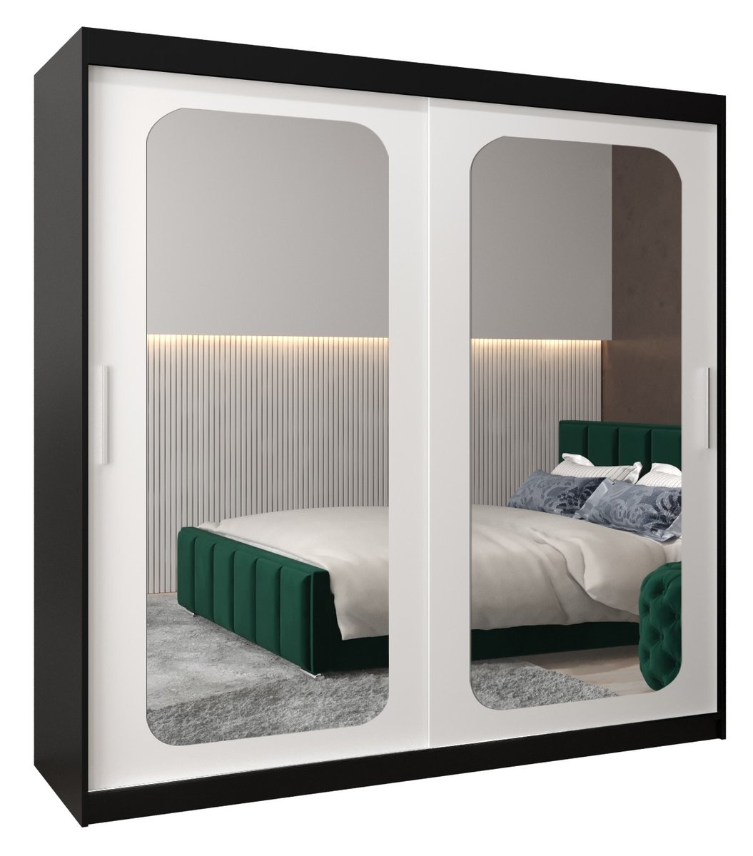 Szafa przesuwna Garderoba PROMO T3 200 gł. 62 czarny/biały