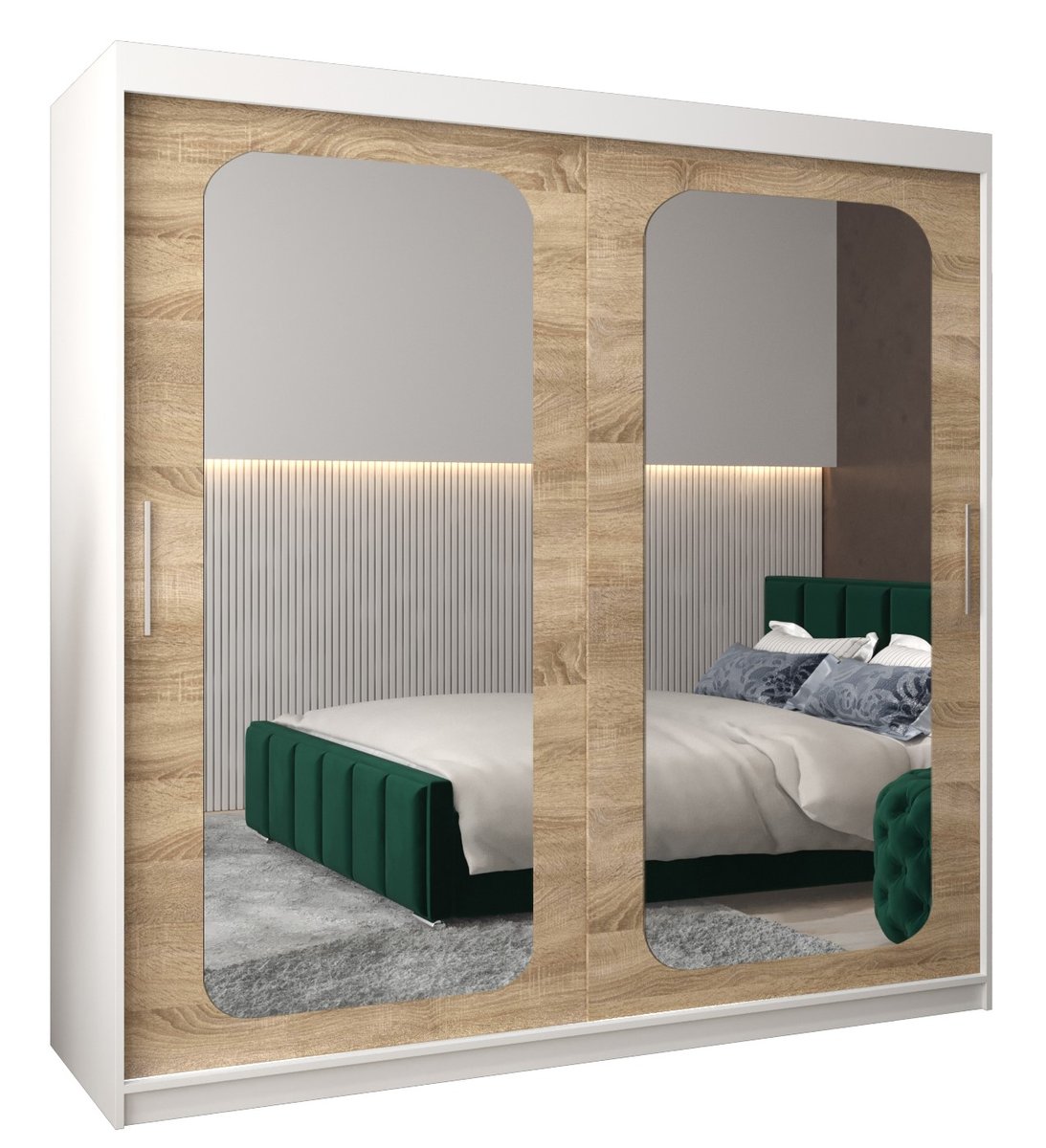 Szafa przesuwna Garderoba PROMO T3 200 gł. 62 biały/sonoma