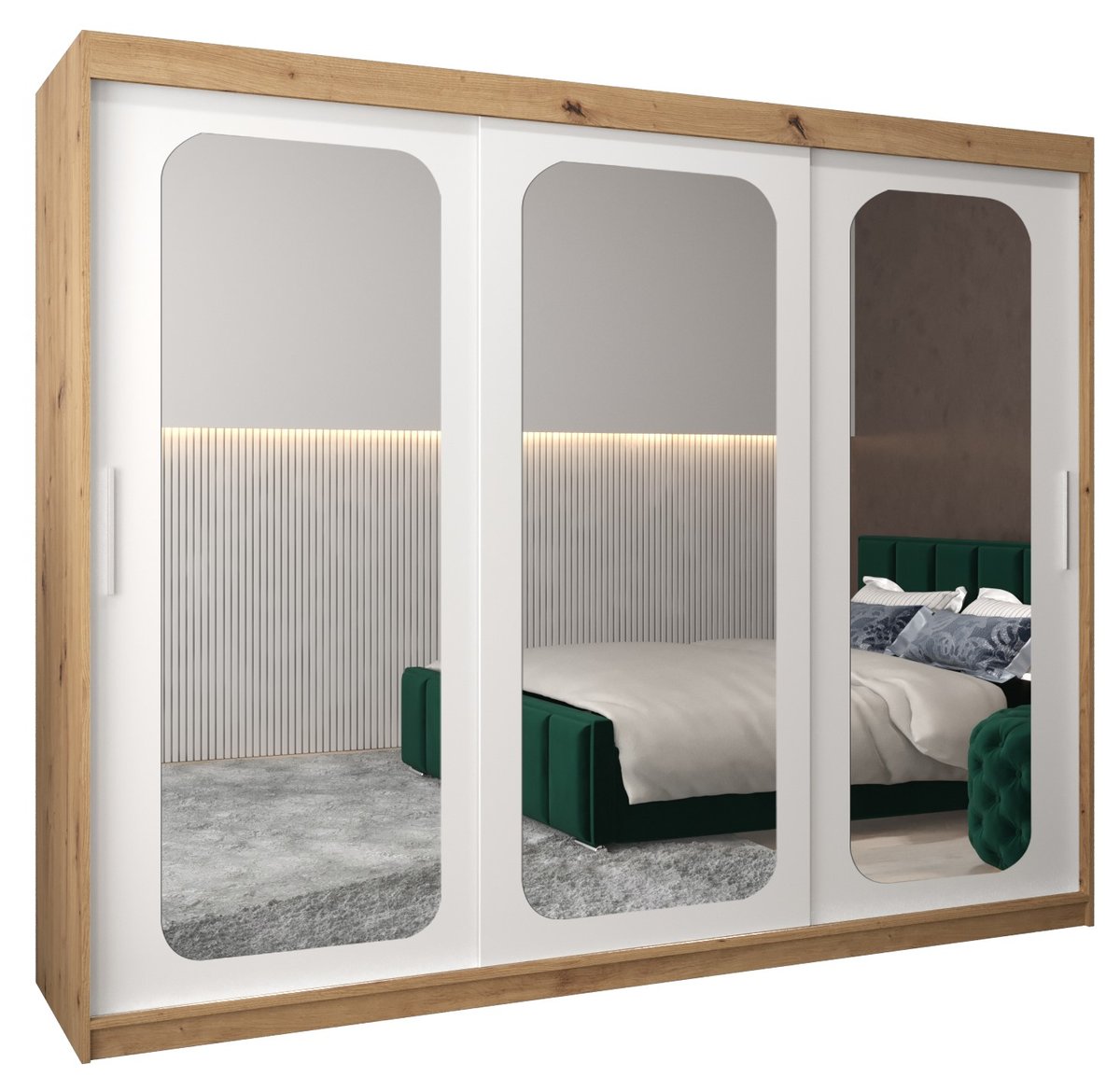 Szafa przesuwna Garderoba PROMO T3 250 gł. 62 artisan/biały