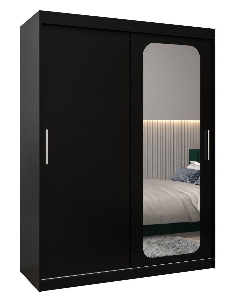 Szafa przesuwna Garderoba PROMO T2 150 gł. 62 czarny/czarny