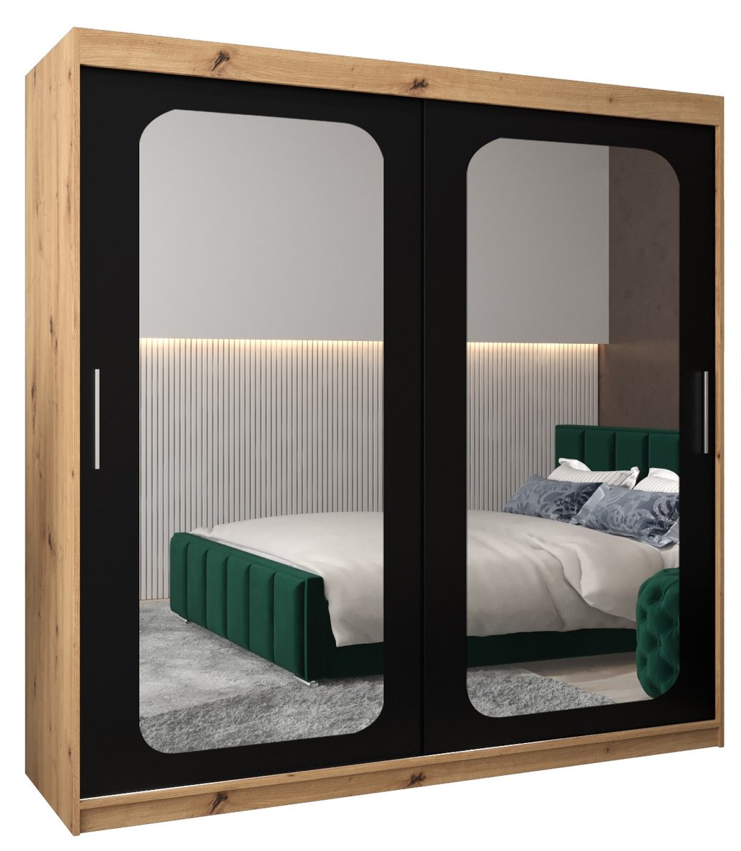 Szafa przesuwna Garderoba PROMO T3 200 gł. 62 artisan/czarny