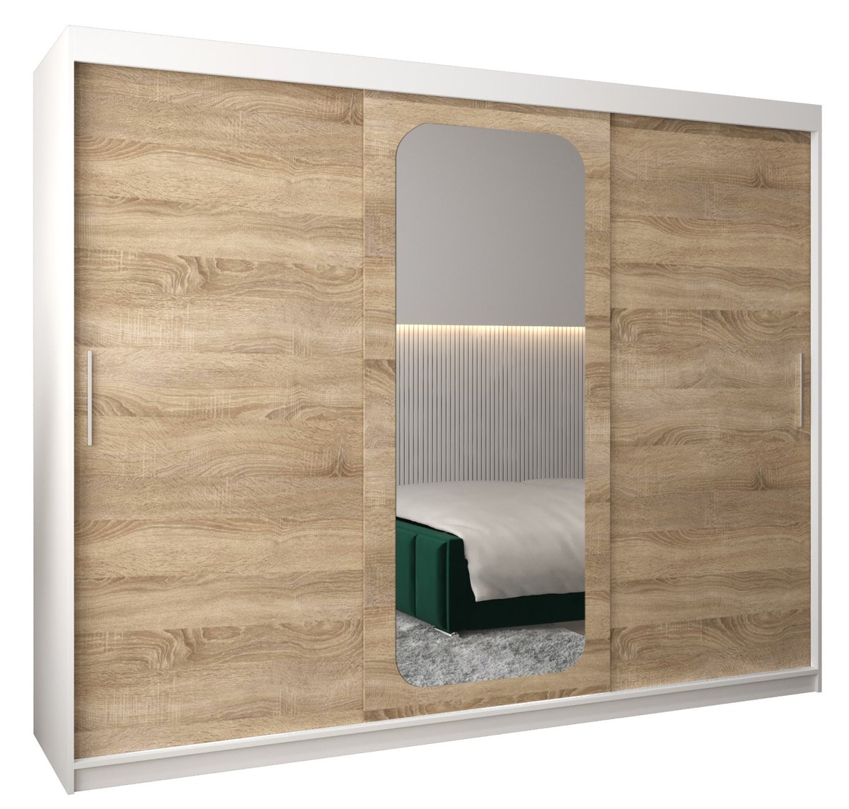 Szafa przesuwna Garderoba PROMO T2 250 gł. 62 biały/sonoma