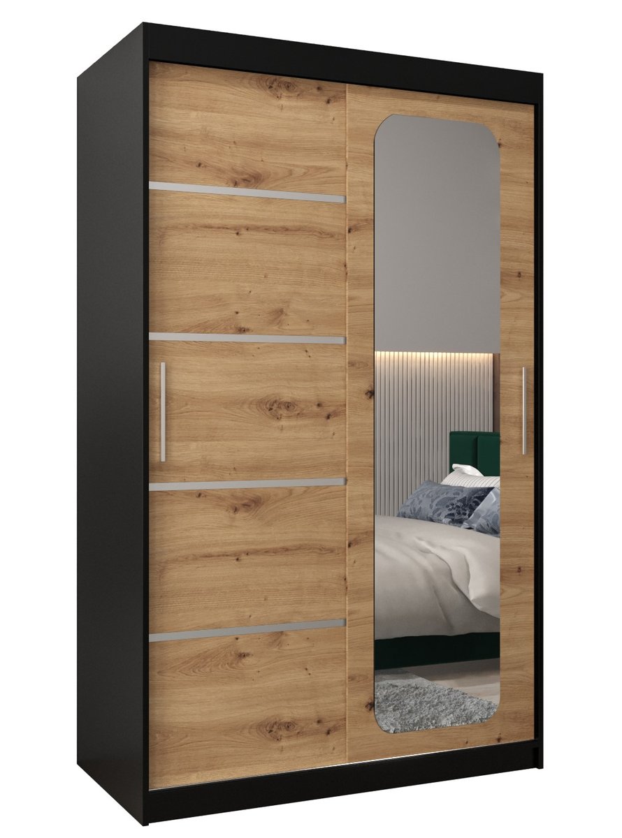 Szafa przesuwna Garderoba PROMO V2 120 gł. 62 czarny/artisan