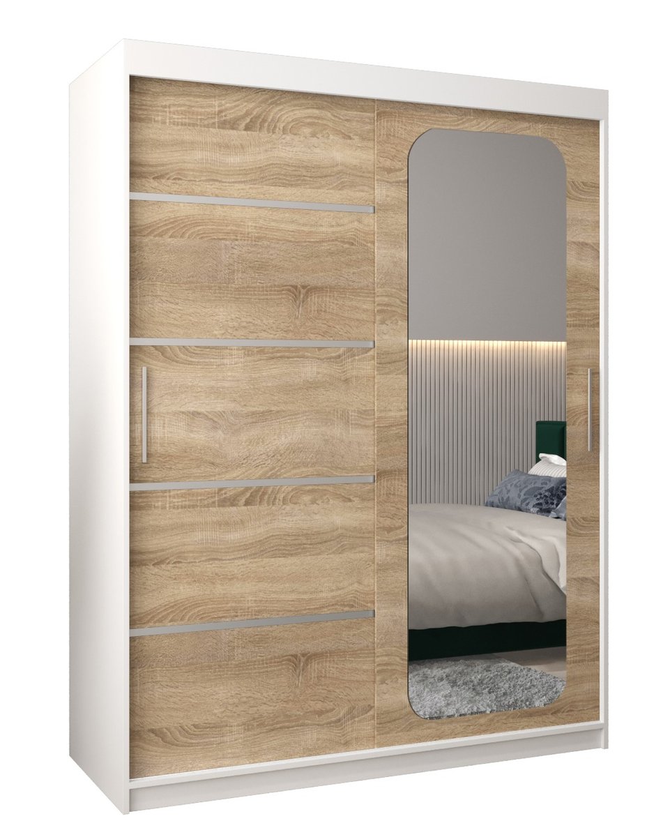 Szafa przesuwna Garderoba PROMO V2 150 gł. 62 biały/sonoma